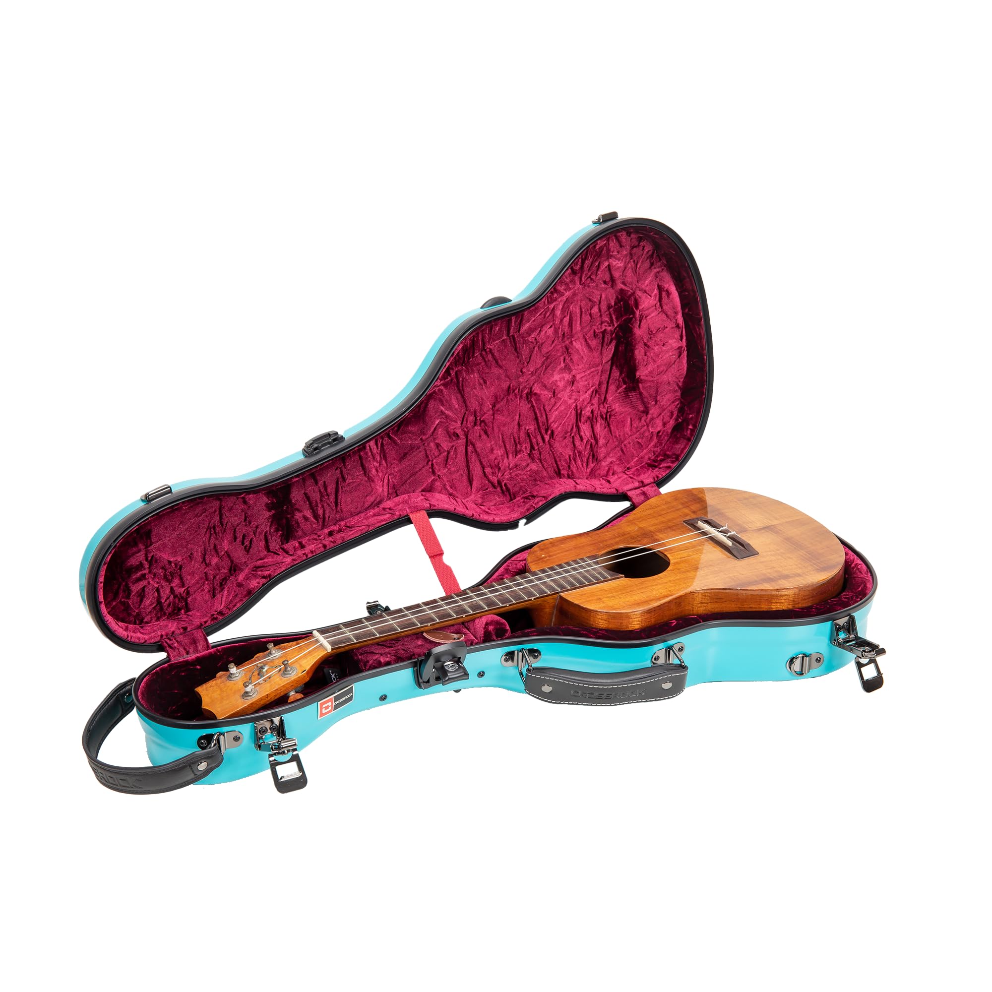 Crossrock Tenor Ukulele Case, Fits Up to 27 Inches | 100% Fiberglass Hardshell with Brand Latches, TSA Lock, Accessory Compartment, and Detachable Straps-Mint Blue (CRF2030TUMB)