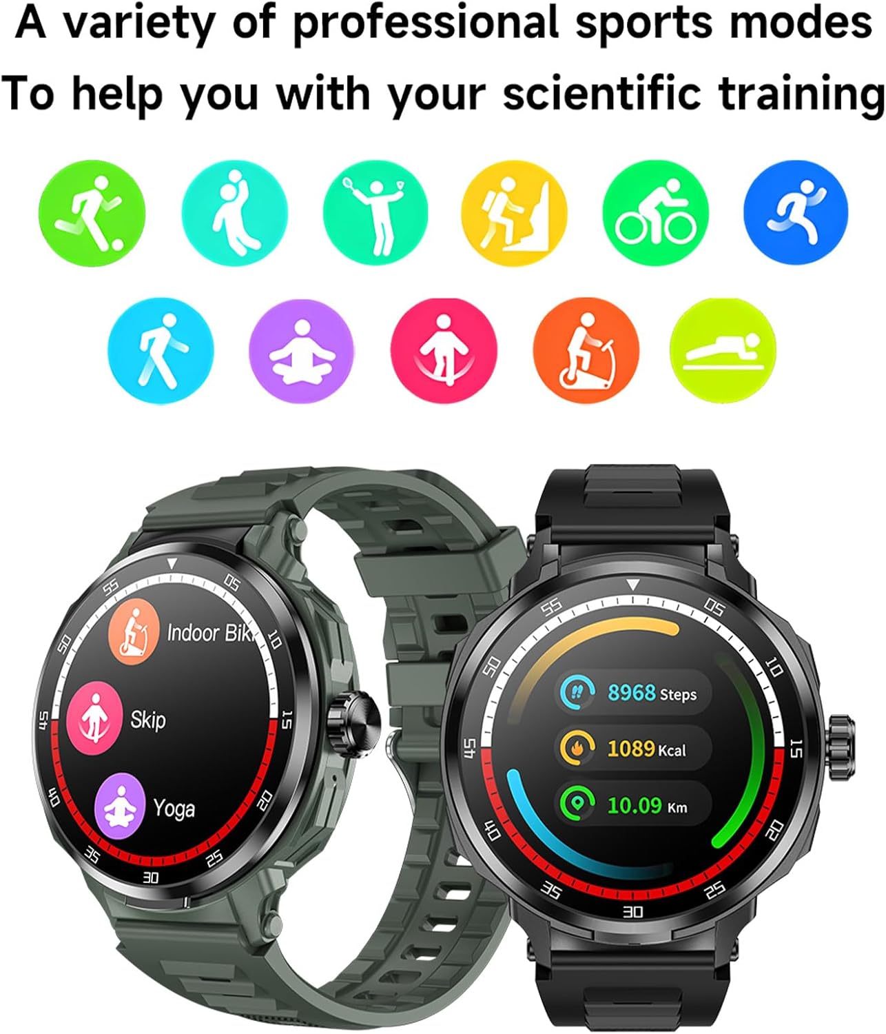 Yihou Smart Watch with Earbuds 2 in 1 Watch with Earbuds Fitness Tracker for Men Women with Sleep Tracker Heart Rate Monitor NFC for Android iOS Green