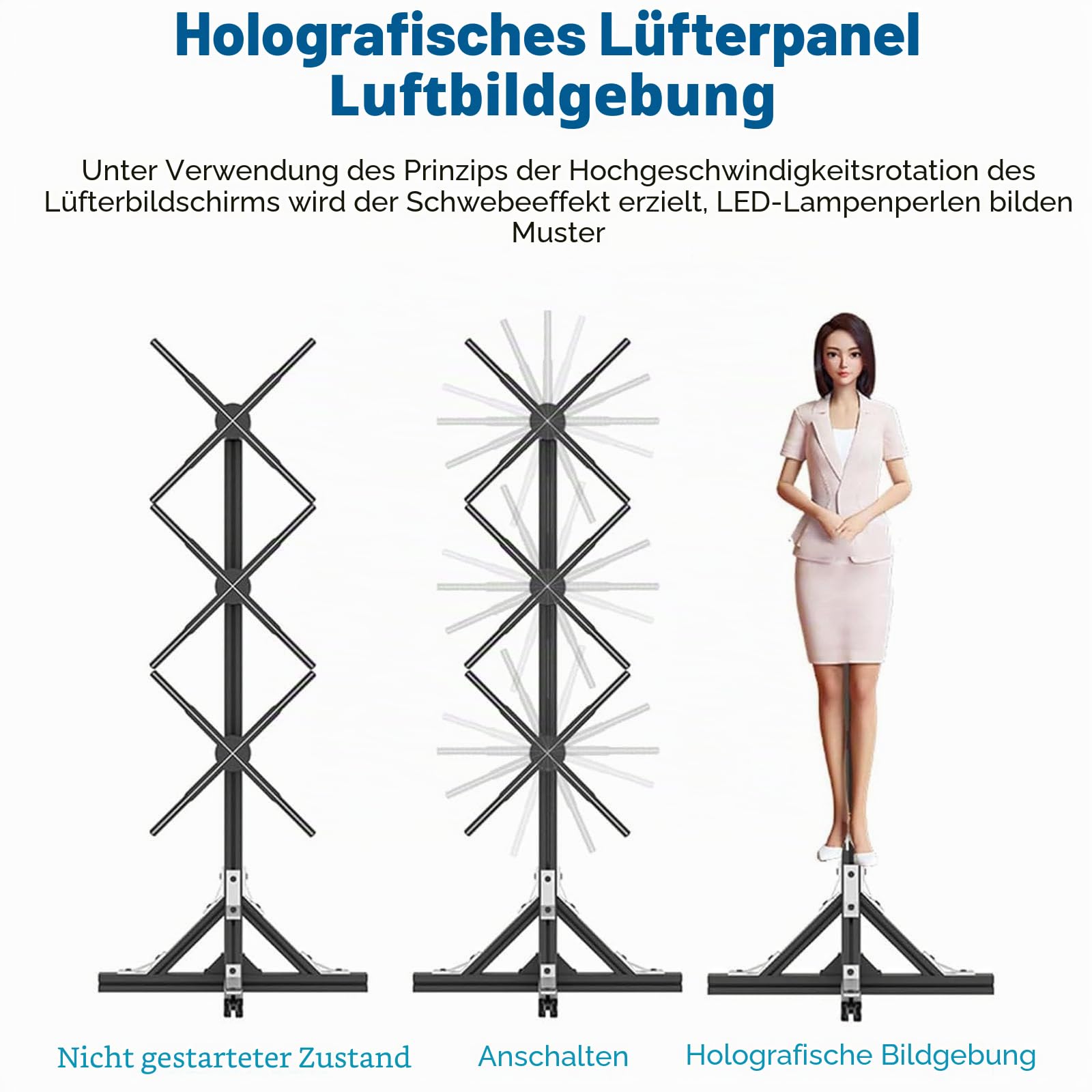 3D-Hologramm-Display für dynamische Werbung, Großbildprojektion für Geschäfte, Bars, Partys