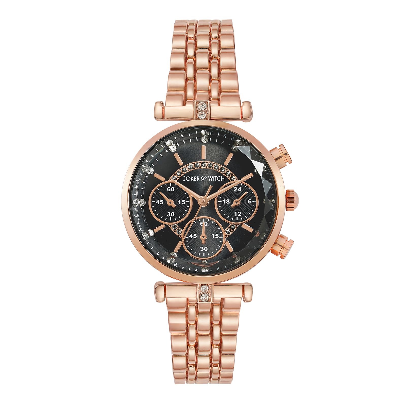 joker & witch Solace Women's Black Sunray Rosegold Metallic Strap Watch for Women-picture-33