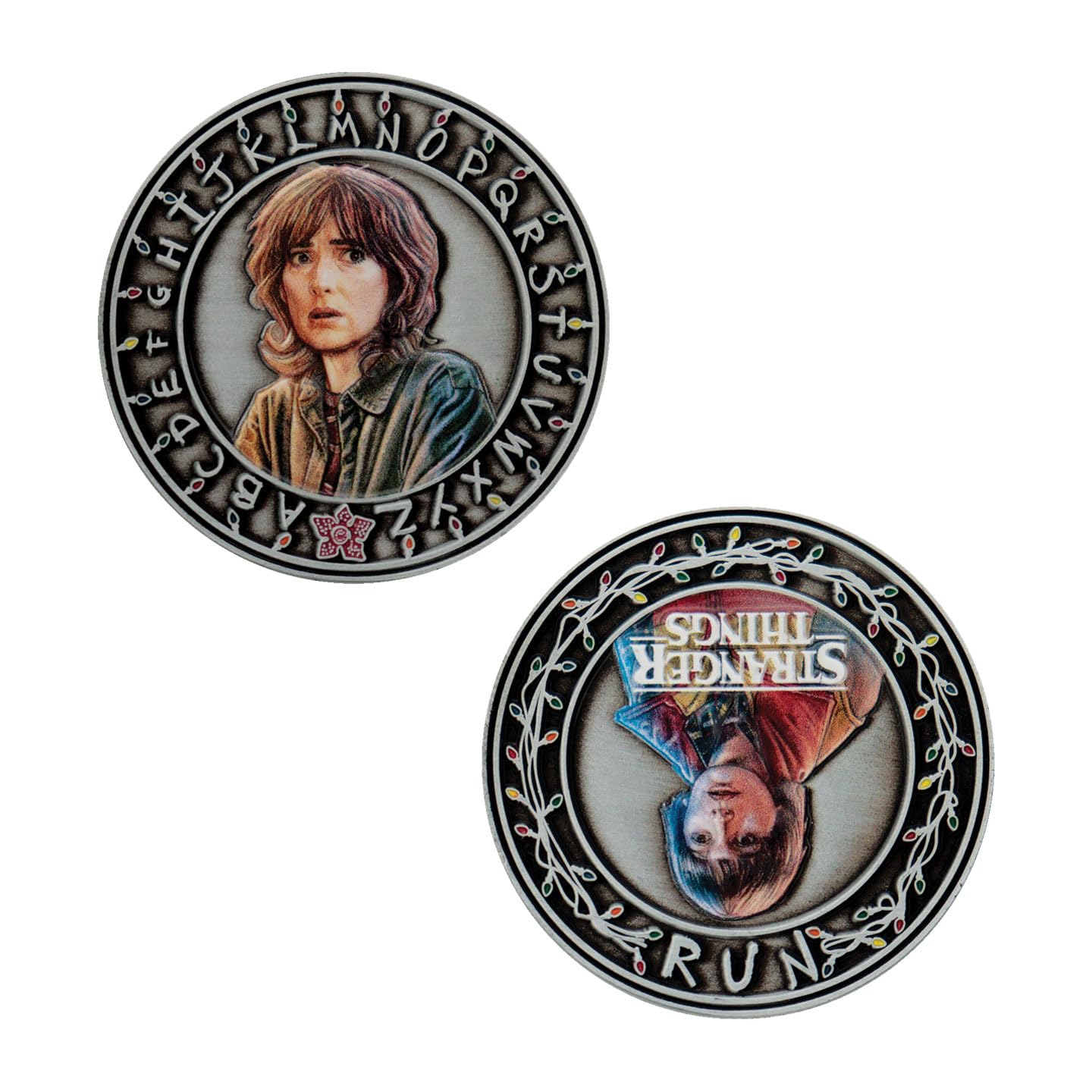 Fanattik Multicolor Stranger Things Limited Edition Will & Joyce Collectible Coin – Officially Licensed, Individually Numbered Enamel Coin, 39Mm, 5,000 Worldwide