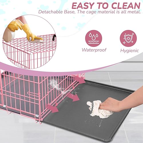 Miniatura 5 de Jaula para perros de 48 pulgadas, jaulas plegables de alambre mental, jaulas para perros grandes, para exteriores, interiores, mascotas, XL, con