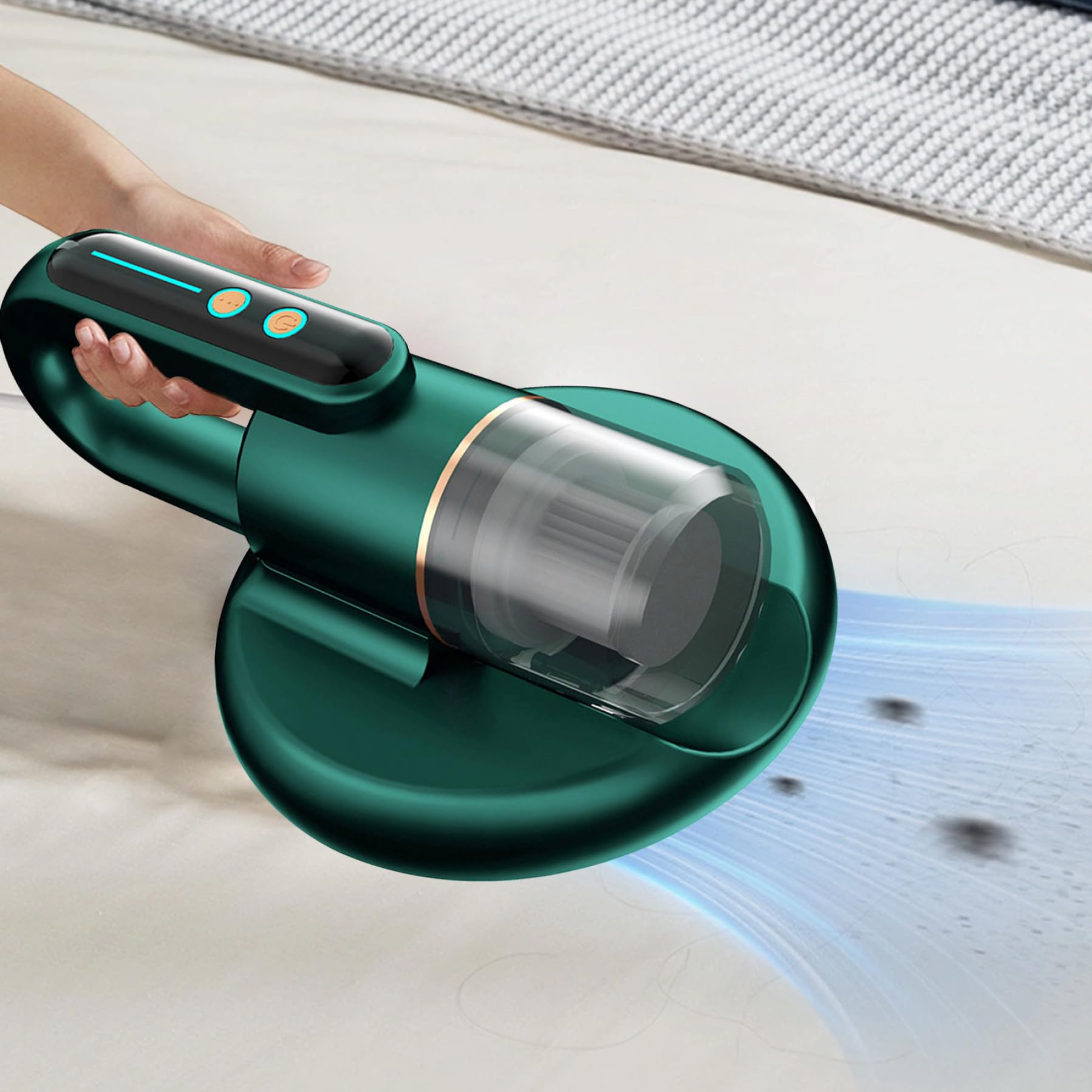 Aspiradora de colchón aspiradora antidust ascuación con lámpara UV Fuerte Impulso de succión a Mano inalámbrica para la Cama sofá alfombras de Limpieza