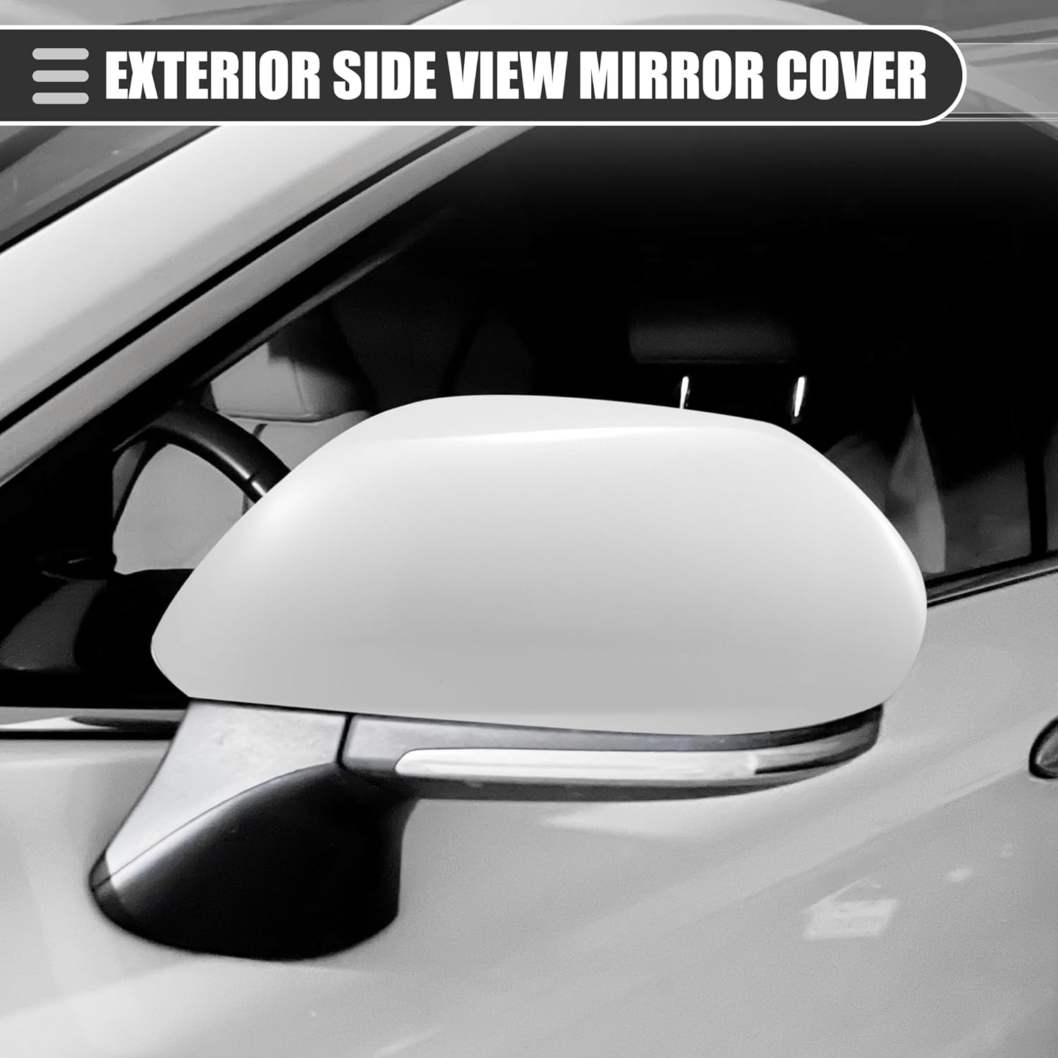 Motoforti Right Side Mirror Cover Cap, Rearview Mirror Cover Cap, for Toyota Highlander 2009-2014, ABS, White