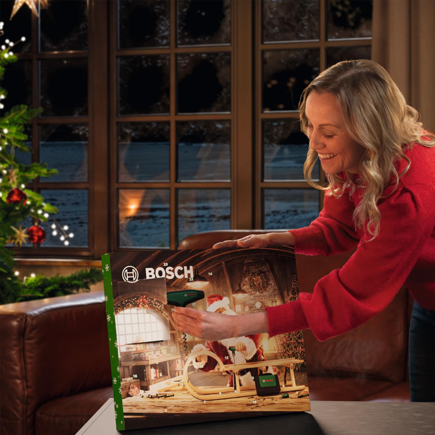 Bosch Calendrier de l'Avent Outils à main 2024, 33 pcs (avec tournevis à cliquet, tournevis de précision, tournevis à embout, accessoires, tire-bouchon, sac de rangement)