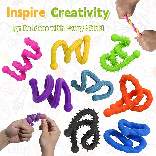 Miniatura 4 de Paquete de 6 palitos sensoriales, juguetes sensoriales calmantes texturizados para niños con autismo, alivio de la ansiedad para actividades