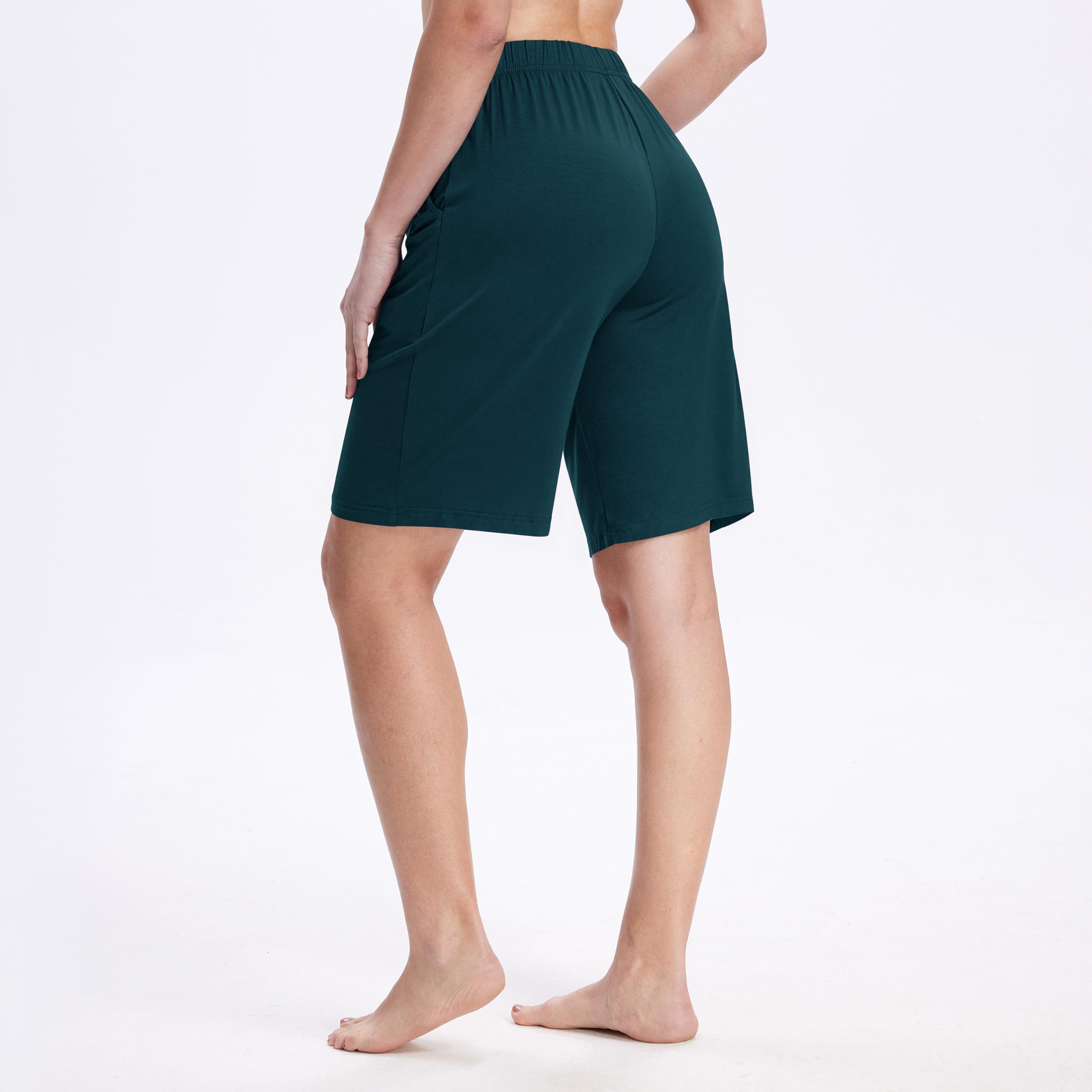 MoFiz Pantaloni Corti Pigiama Donna Pantaloncini Morbidi Shorts al Ginocchio con Tasch e Coulisse