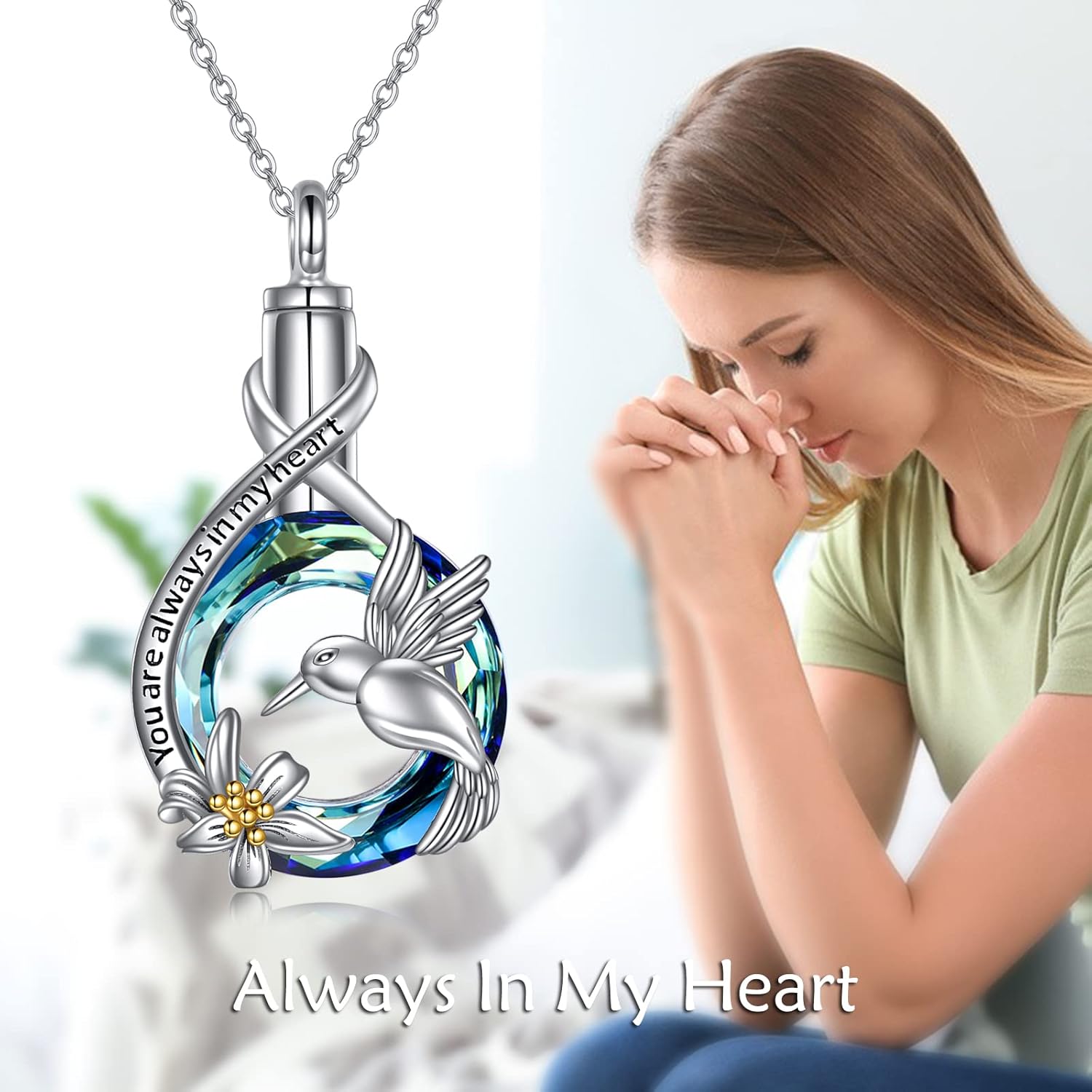 MONGAS Hummingbird/Turtle/Cat/Sloth/Cardinal/Phoenix Urn Necklace for Ashes for Women 925 Sterling Silver Cute Animal Cremation Jewelry Remembrance Gift for Loss - Image 6
