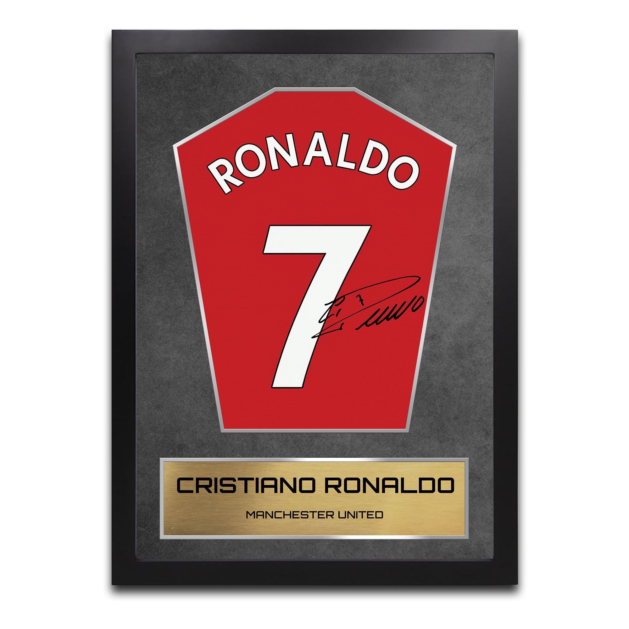 Cristiano Ronaldo Manchester Shirt Display Framed - Autograph Print Football Memorabilia A4 Framed