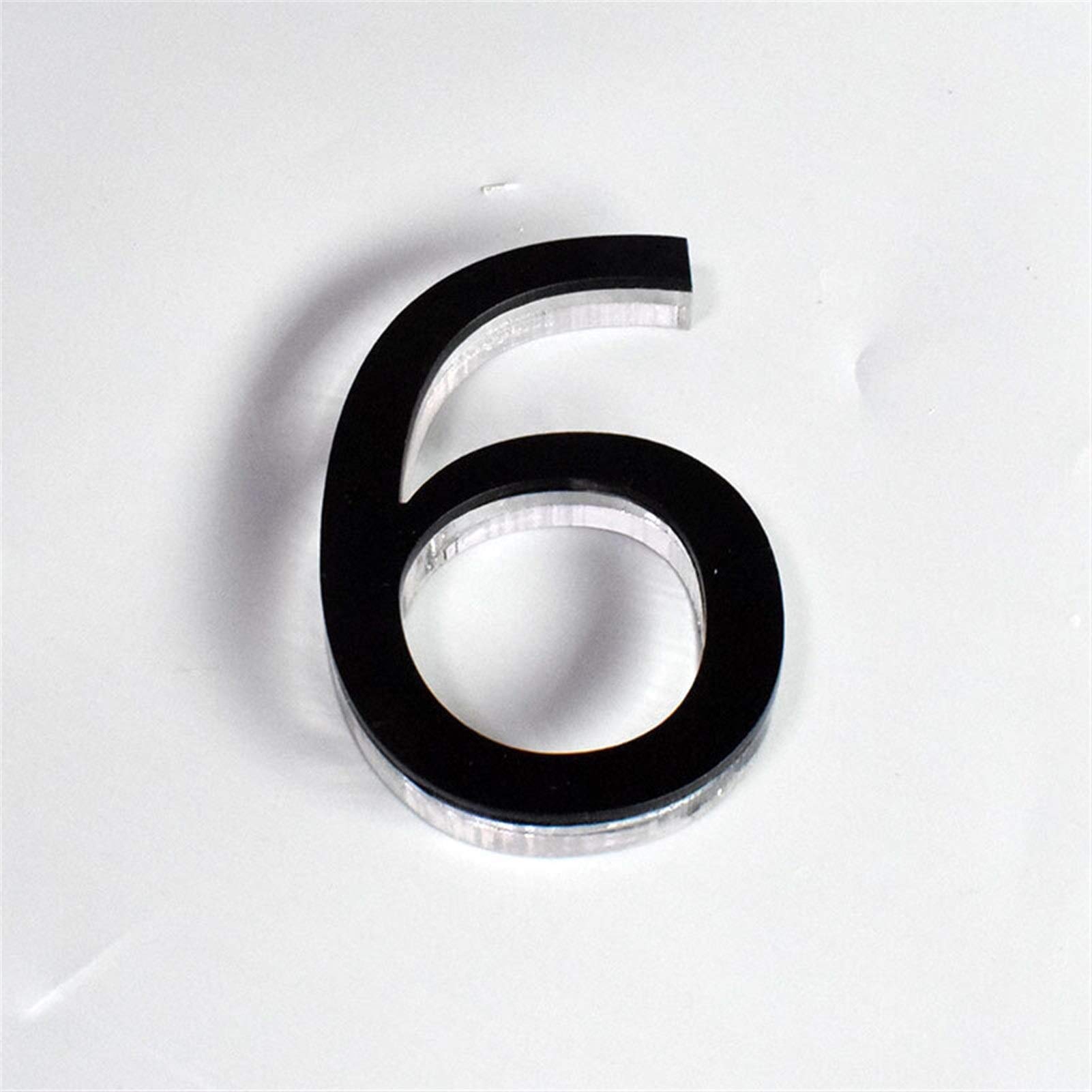 PYouo-Nummernschild Crystal House Numbers, Home Hotel Türschilder Edelstahl Brief Zeichen Adresse, 0-9 ABC Acryl 3D moderner Outdoor, Bestes Logo (Color : 6, Size : 300mm 12in)