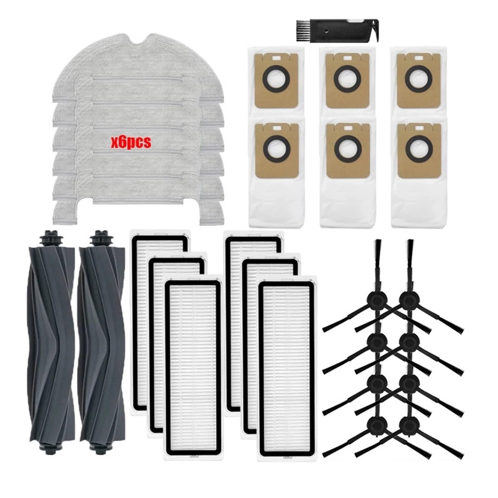 Filter Mopp Tuch Lumpen Ersatz Staubbeutel Silikon Pinsel, Kompatibel for Dreame D10s Plus RLS3D Roboter Staubsauger Zubehör (Color : Set1)