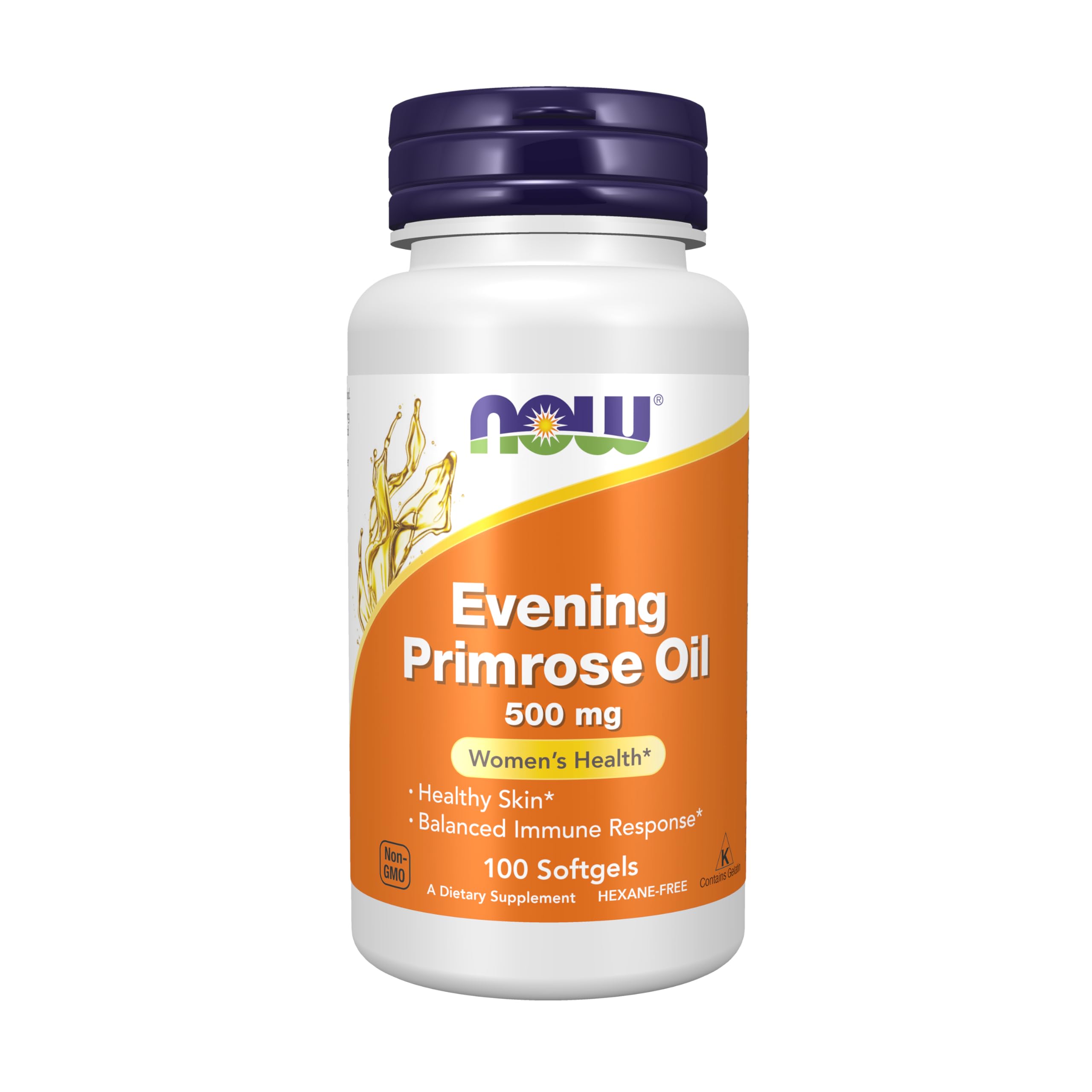 NOW Foods Supplements, Evening Primrose Oil 500 mg with Naturally Occurring GLA (Gamma-Linolenic Acid), 100 Softgels