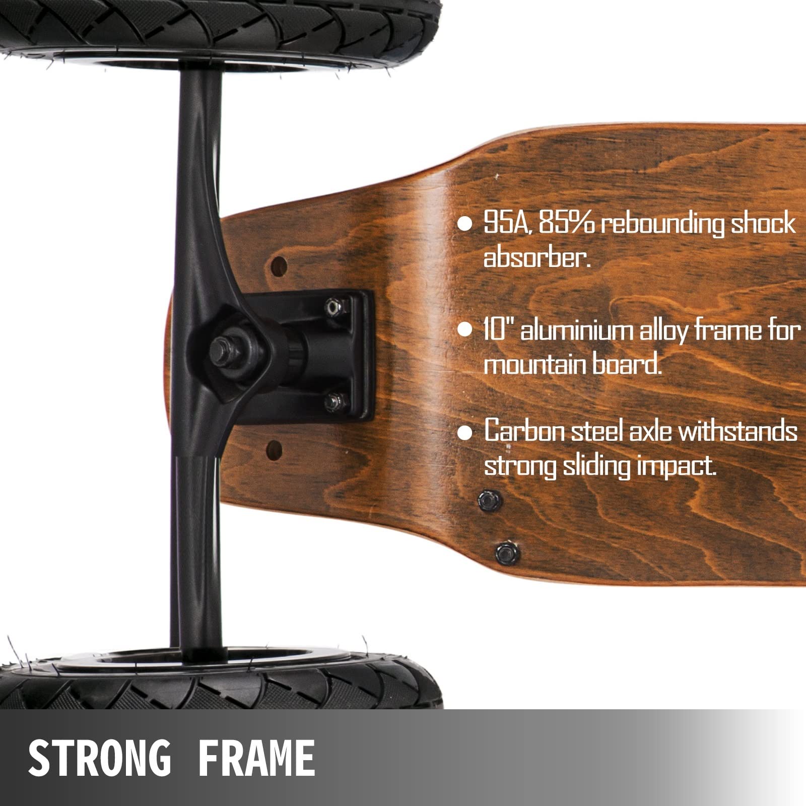 Mountainboard 37''L Cross Country Skateboard All Terrain Longboard with 95A Shock Absorber Mountain Skateboard with Wheels