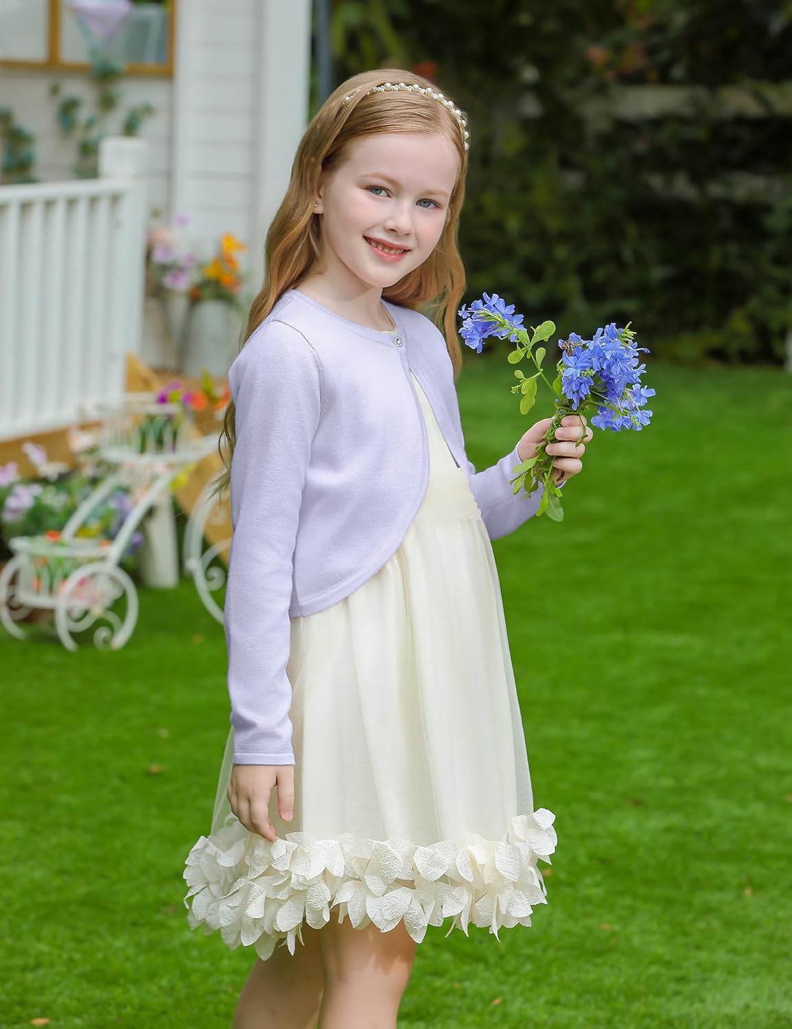 Yekaty Girls Sweaters Long Sleeve Cardigan Bolero Shrugs Button Down Closure Cover Up Tops for Toddler Kids 4-12 Years - Image 4