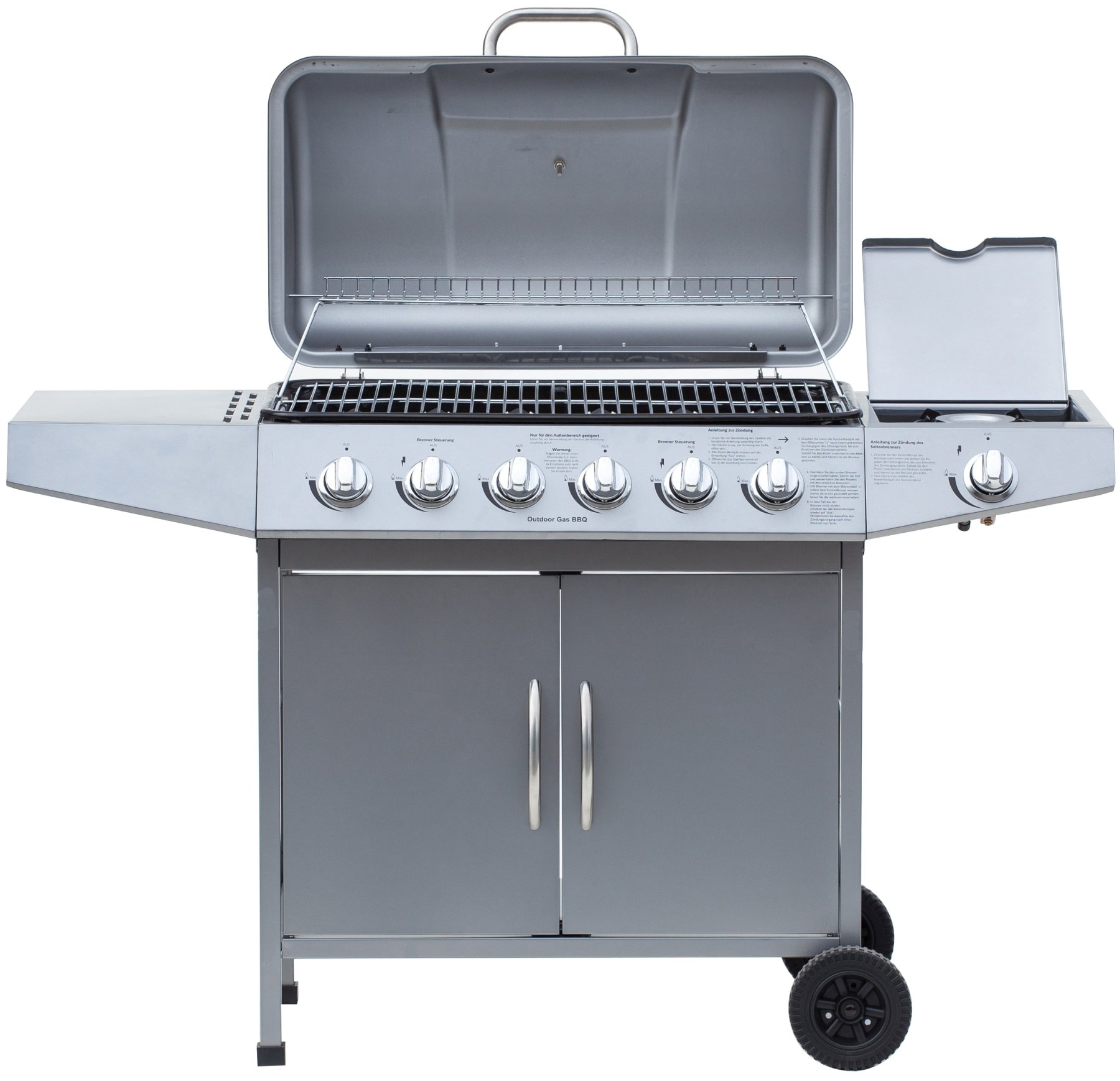 El Fuego Dayton 6 Plus 1 grill gazowy, srebrny, 53 x 127,5 x 97 cm, AY0460