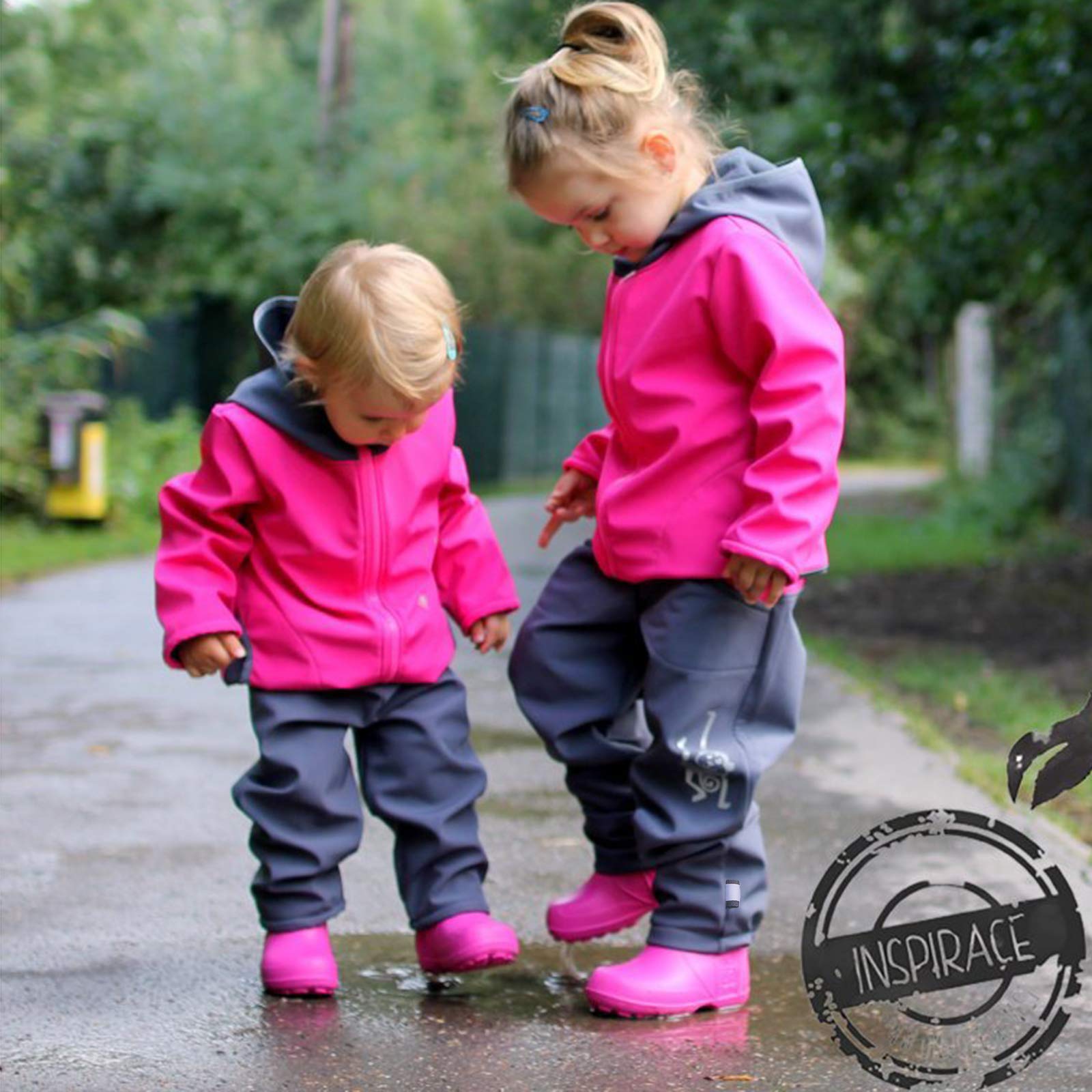 Pantalones de Softshell para niños, Impermeables, Resistentes al Viento, Transpirables, Pantalones de Lluvia sin Capa Aislante Rosa. 122 cm-128 cm