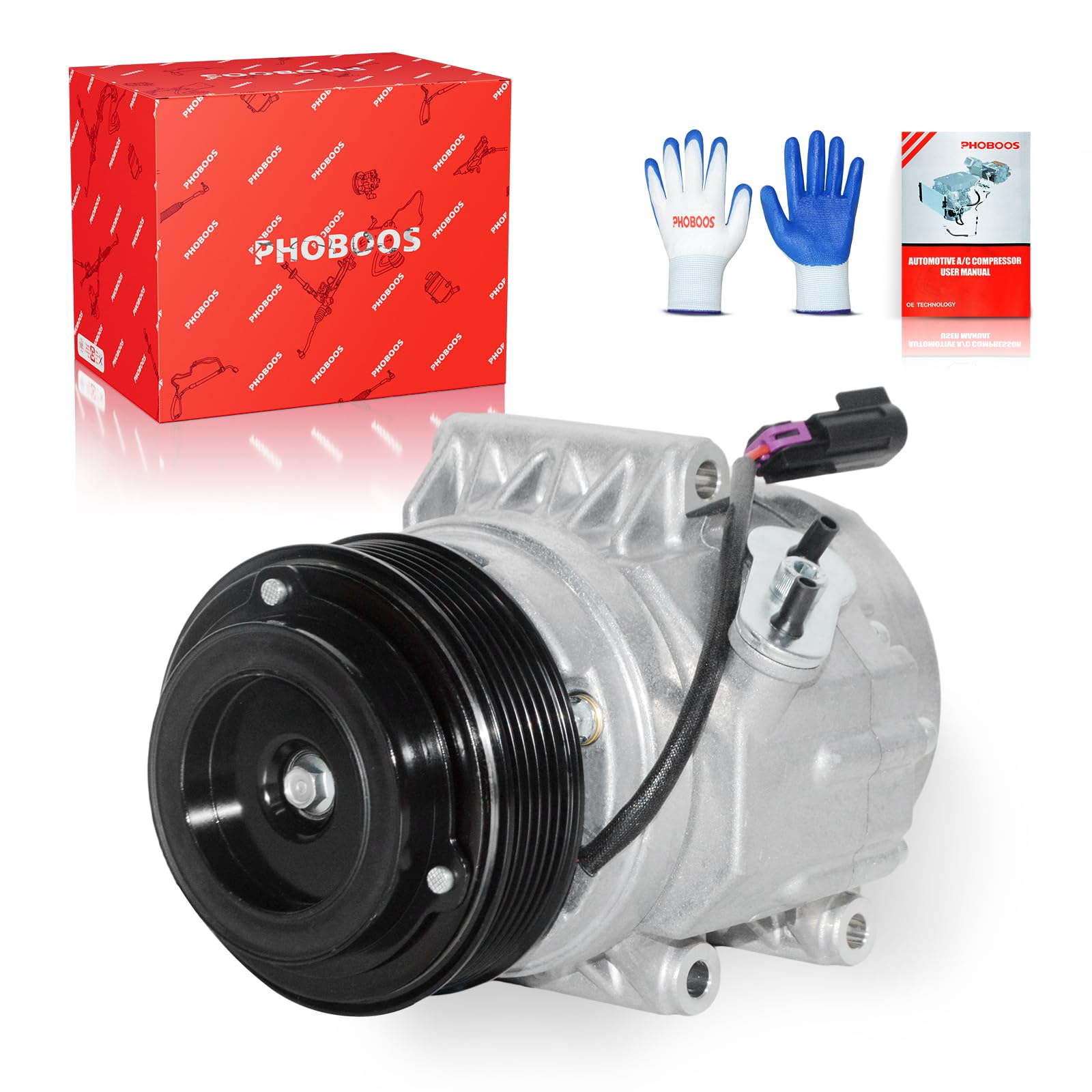 Photo 1 of PHOBOOS A/C Compressor with Clutch & Oval plug, Compatible with Ford Fusion 2006-2012 & Mercury Milan 2006-2011 & Lincoln Zephyr/MKZ, 2006/2010, Ref. CO11212C?Pulley Diameter: 112mm?