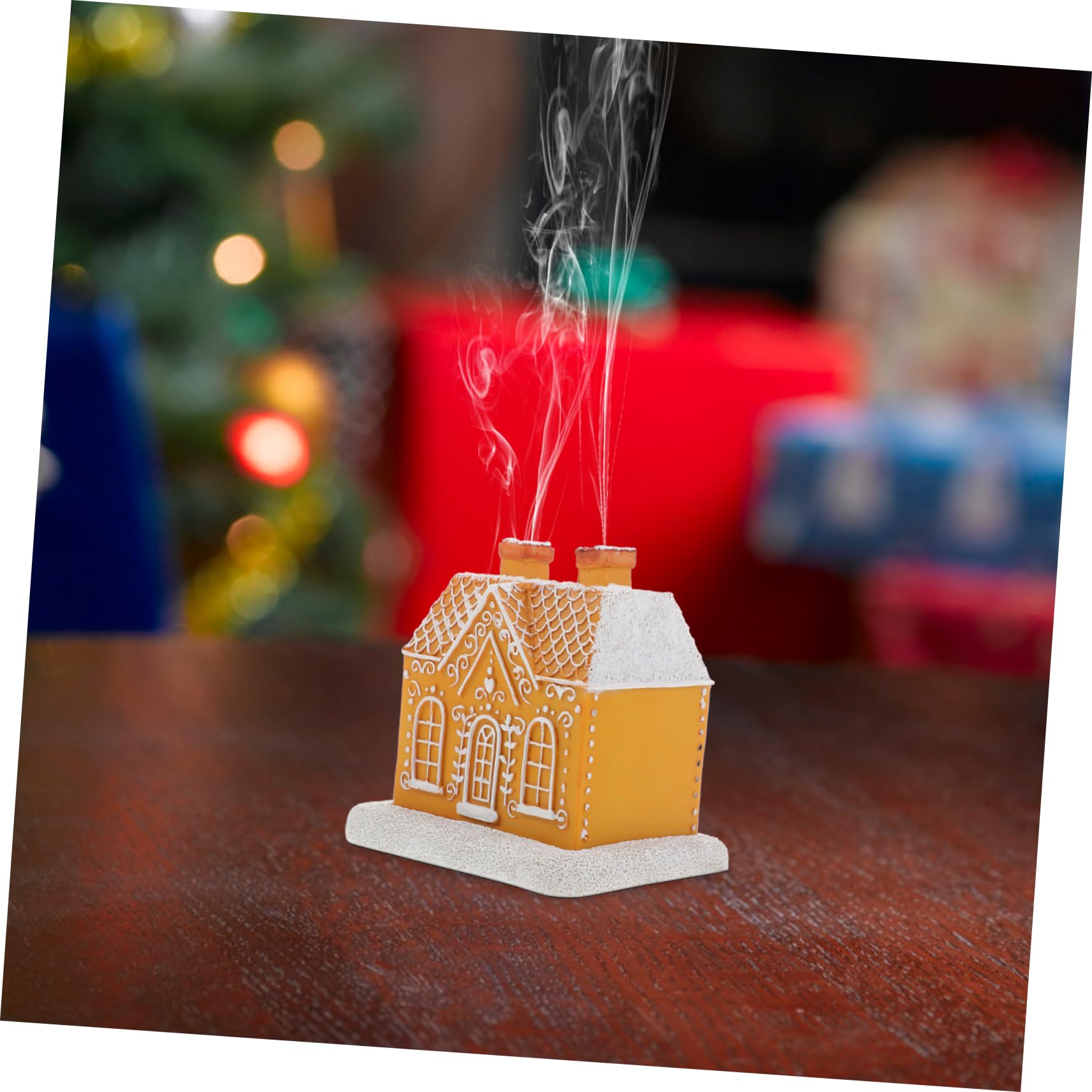 Porta Incenso a Cono Casetta Pan di Spezie in Resina 1 Pezzo | Stile Cavo Creativo, Design Classico Artistico, per Ambienti Domestici e Idea Regalo per Amici