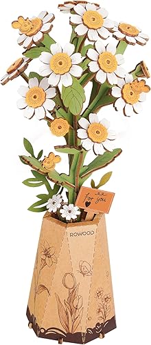 rowood 3D Puzzle Wooden Flower - Woodworking Gifts For Her