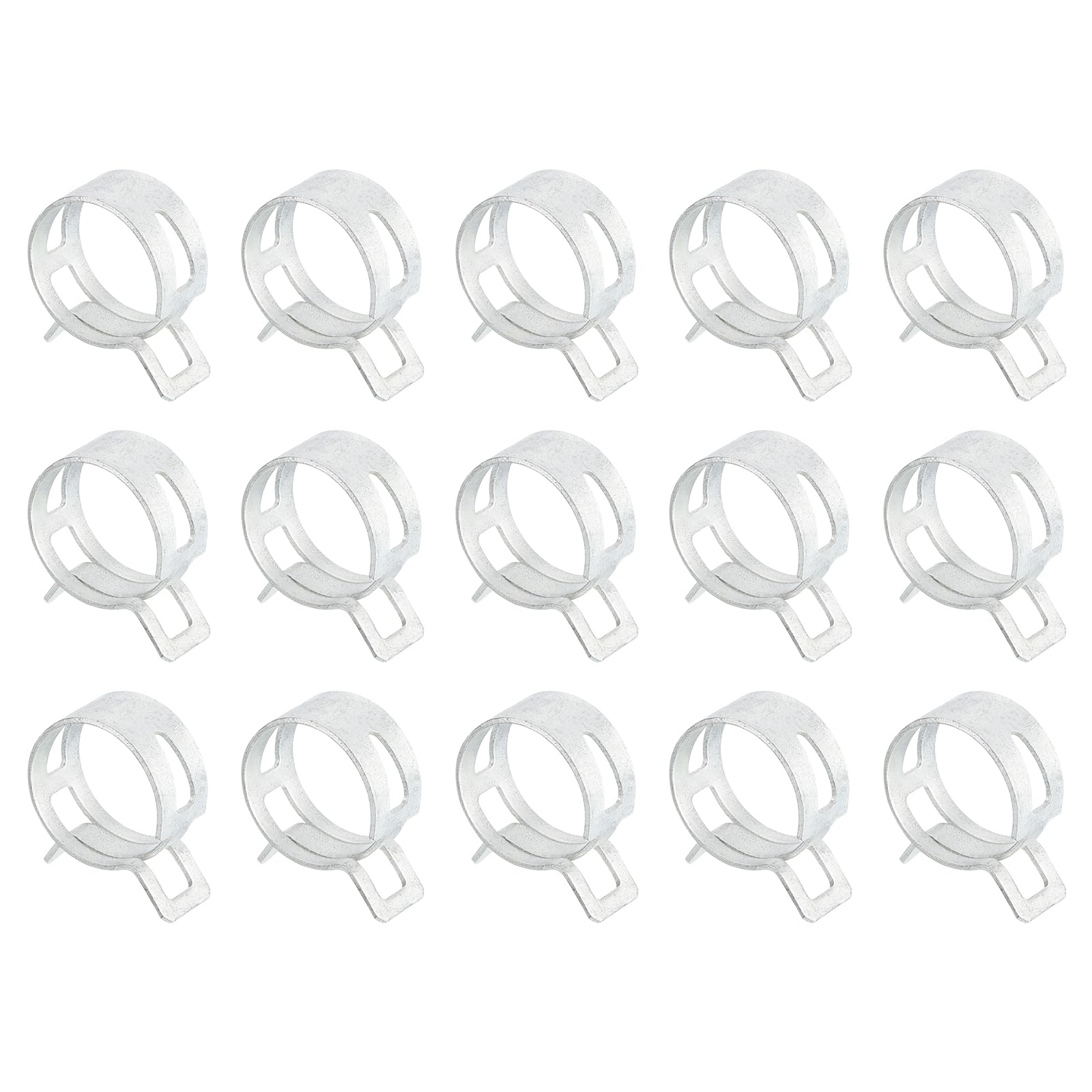 Sourcingmap 15Pcs Spring Band Type Action Fuel/Silicone Vacuum Hose Pipe Clamp