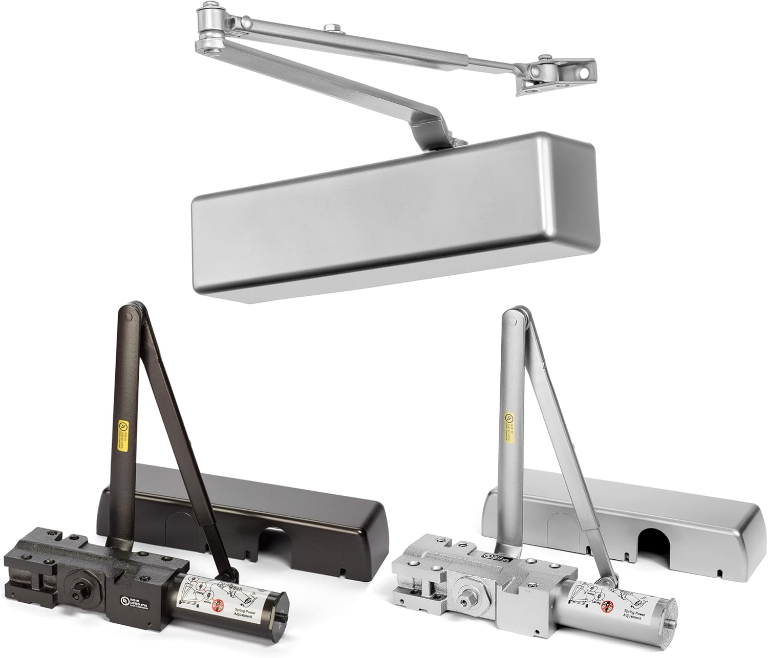 Dynasty Hardware Heavy Duty Hydraulic Door Closer, Adjustable Size 1-6, Commercial Grade, 8500 & 4401 Series, Meets ADA, Sprayed Aluminum & Duronotic Finish