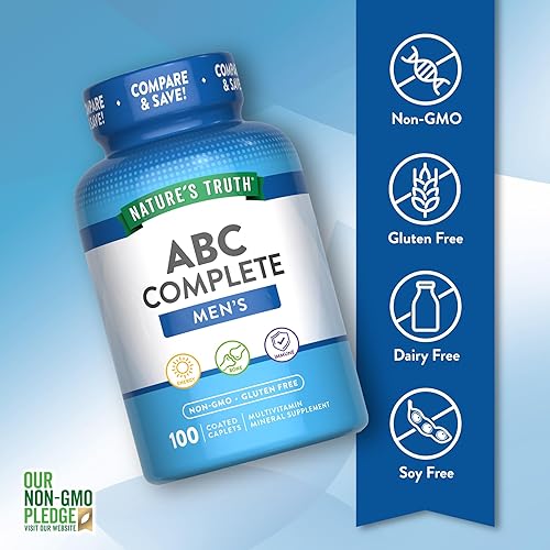 Miniatura 3 de Nature's Truth Multivitamínico para hombres  con hierro, vitaminas A, C, D y E  100 cápsulas  Sin OMG y sin gluten para adultos