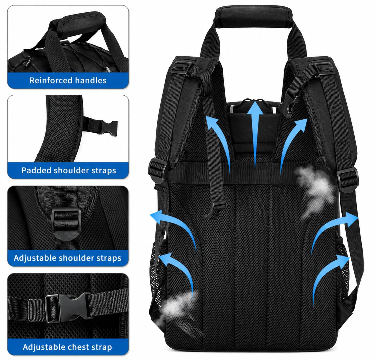 Zaino da 40 l, leggero, con apribottiglie, per spiaggia, viaggi, campeggio e pranzo