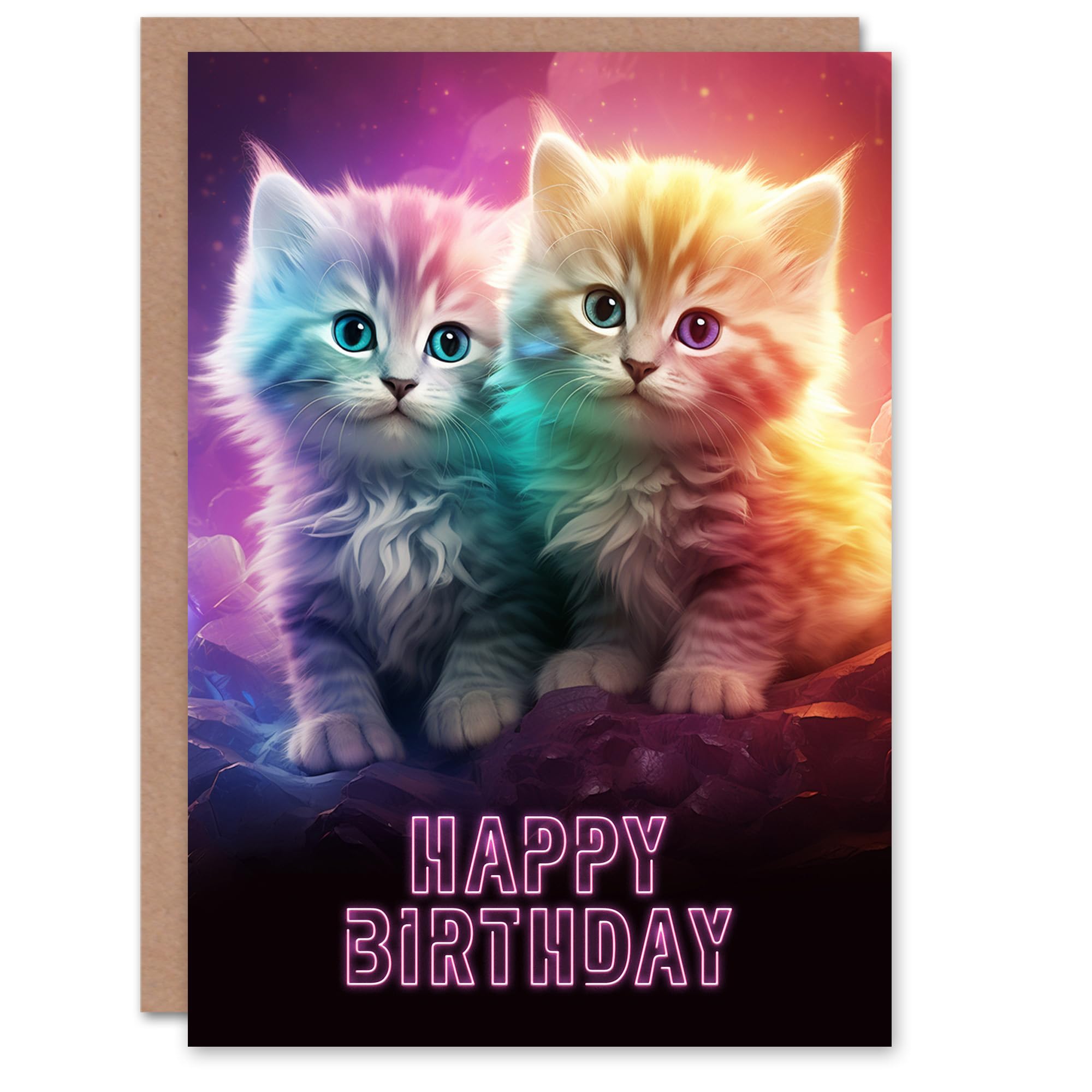 Artery8 Birthday Greeting Card Cute Kittens Baby Cats For Her