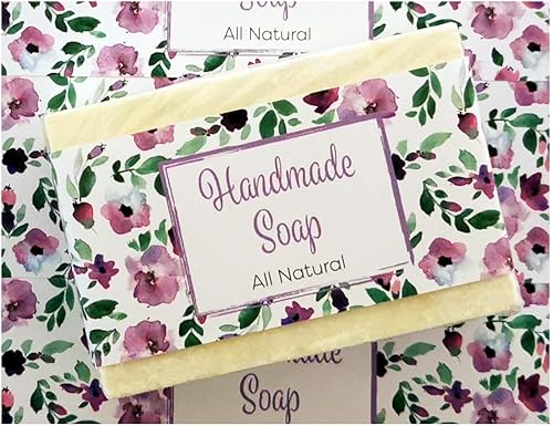 Cinta de papel de envoltura para barra de jabón casera Productos hechos a mano Horizontal 20pcs (Floral bizantino)