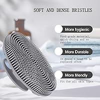 Vista 4 de INNERNEED - Cepillo de ducha de silicona suave de grado alimenticio para el cuerpo, cepillo de limpieza manual portátil, exfoliante suave y hace Gris