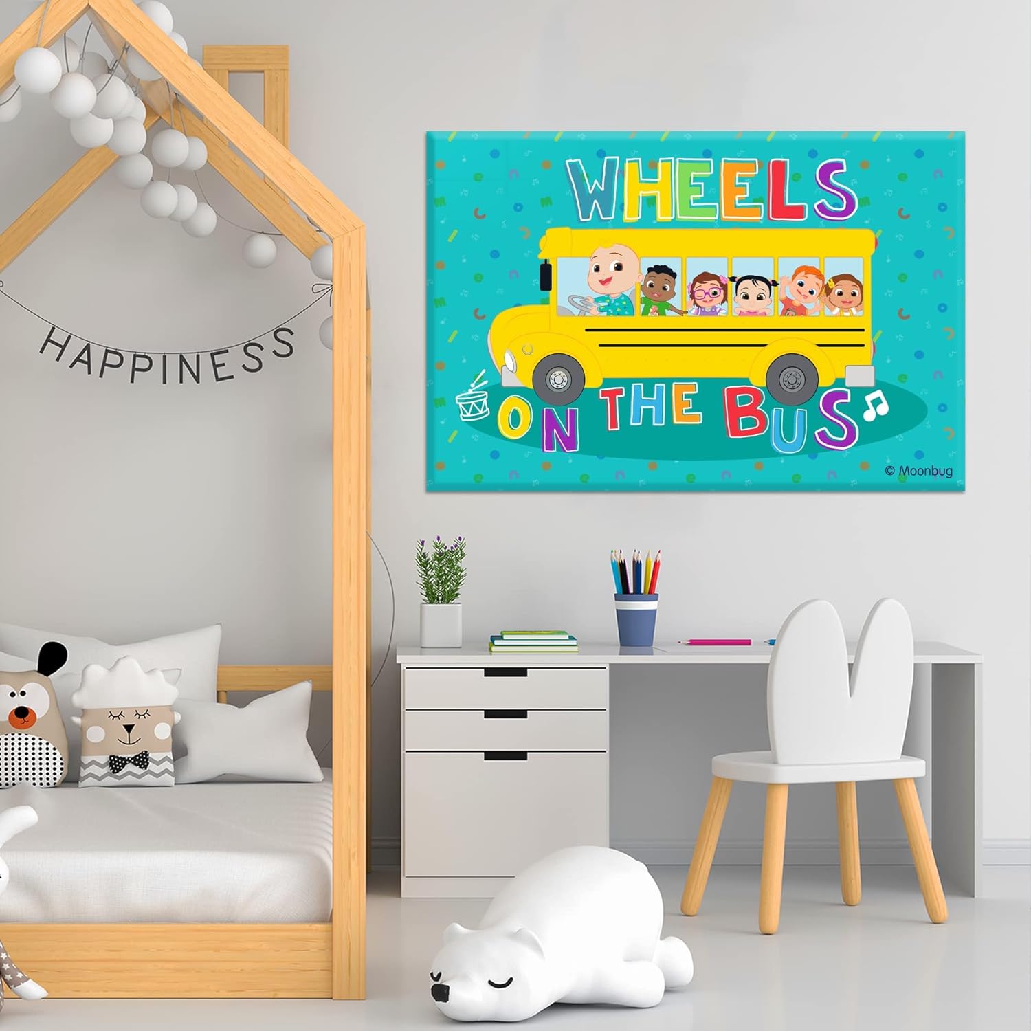 EGD JJ & Friends Picture Frame I Acrylic Art for Kids Bedroom I CoComelon Acrylic Frame I Wall Decor I Rectangular Wooden Stand for Wall Support I Multiple Sizes Options (Wide 24"x 16" Height)