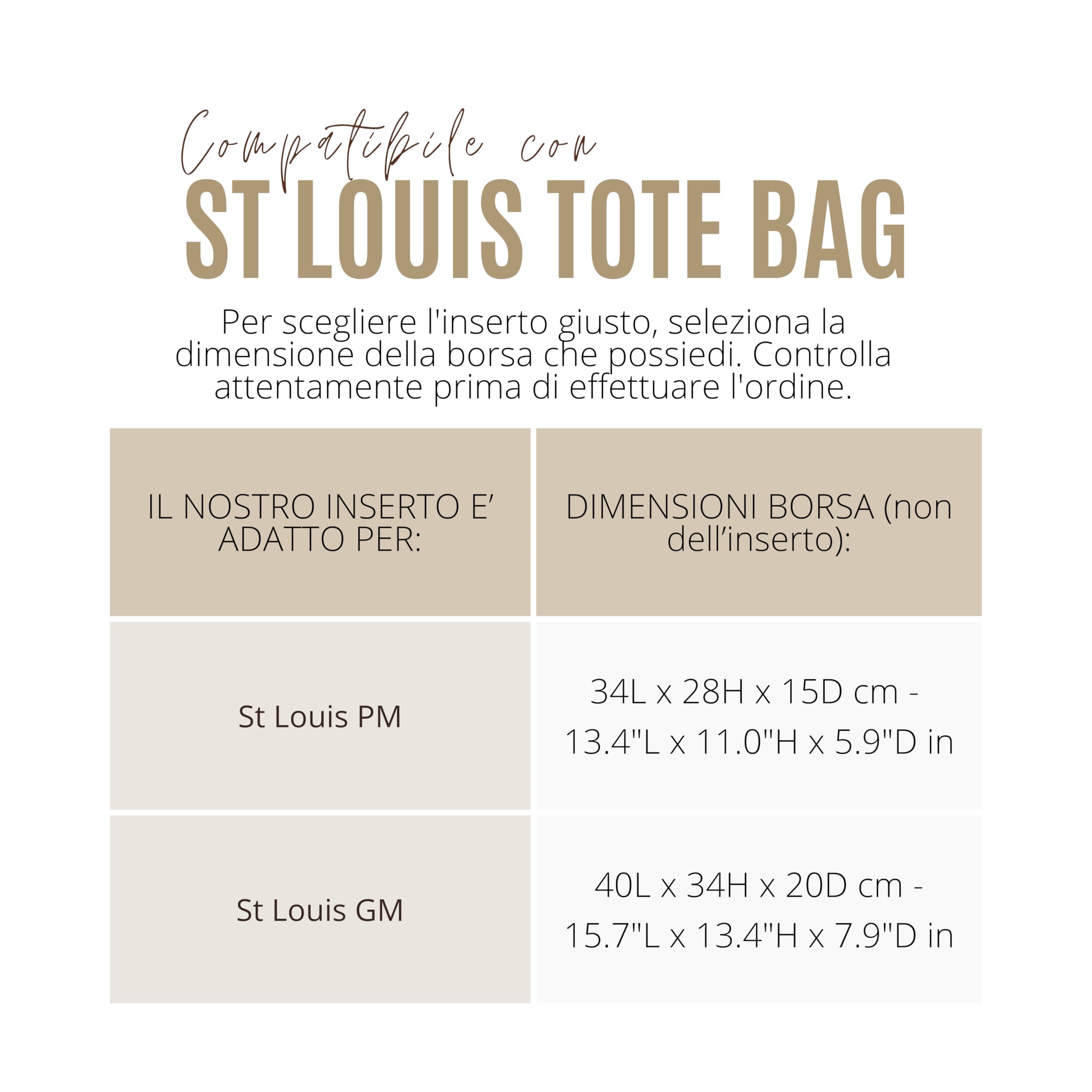 Divitize Premium Taschenorganizer kompatibel mit Goyard St Louis PM/GM - Handgefertigter Filz, Verstärkter Boden, Vollverkleidung, Maßgefertigt, 24+ Farben (Cream, for St Louis PM)