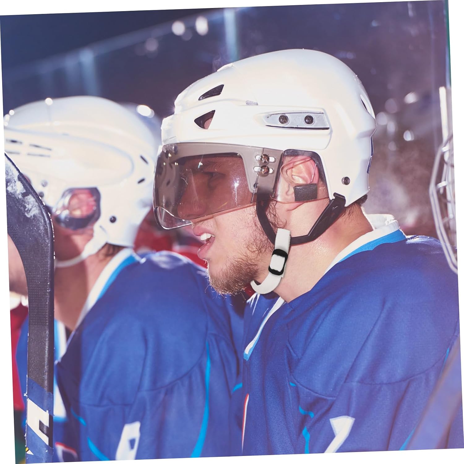 Hockey Helmet Chin Strap Replacement Adjustable White Polyester | Sports Helmets, Hockey Matches and Players, Robust Construction, Precision Designed, Comfortable Wear, Helmet Stability