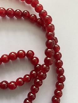 Glass 99 Prayer Misbah Rosary Islamic Beads Counter Spiritual Round Beads (Red)