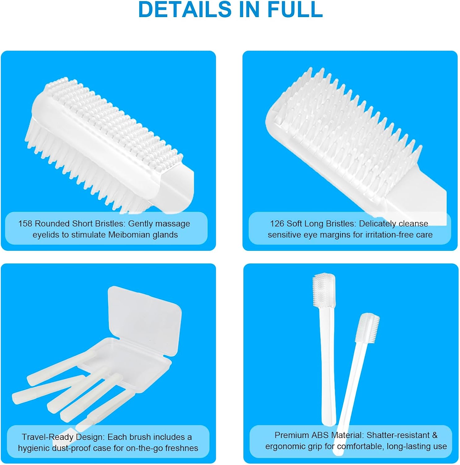 Eyelid Brush for Sensitive Eyes,Soft Silicone Eyelid Scrubber,Gentle Cleansing for Blepharitis,MGD & Dry Eyes, Fast Removes Dirt,Oil & Debris,Dry Brush for Eyelid Cleaner Parters (White) - Image 7