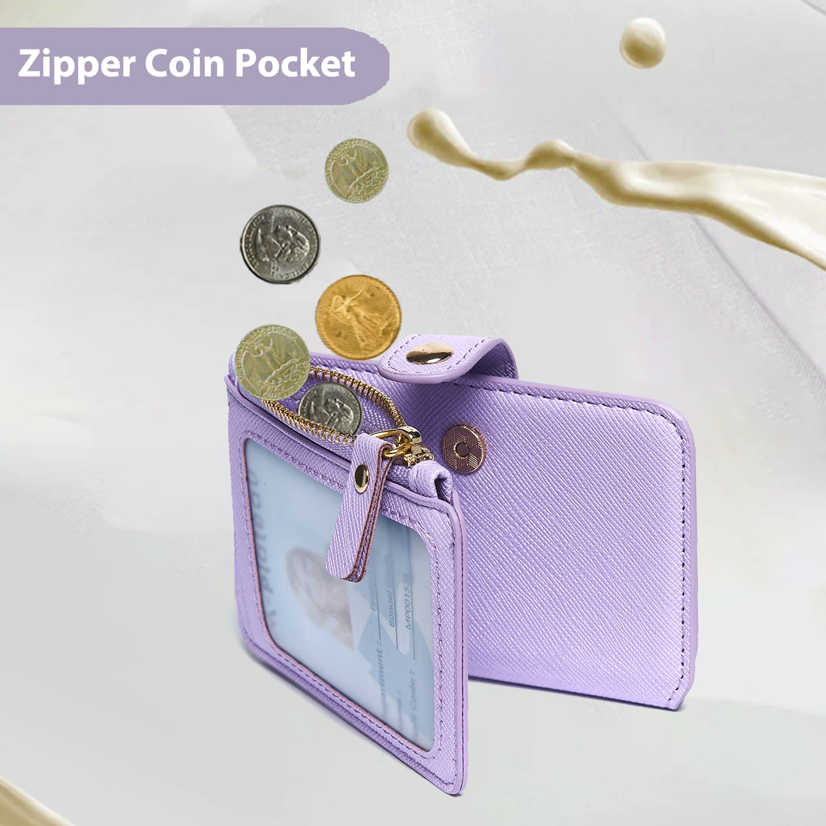 M-Plateau Cartera pequeña para mujer, soporte para tarjetas de crédito para mujer, adhesivo 3M, cartera para teléfono compatible con funda iPhone 14 Pro y la mayoría de teléfonos inteligentes (morado)