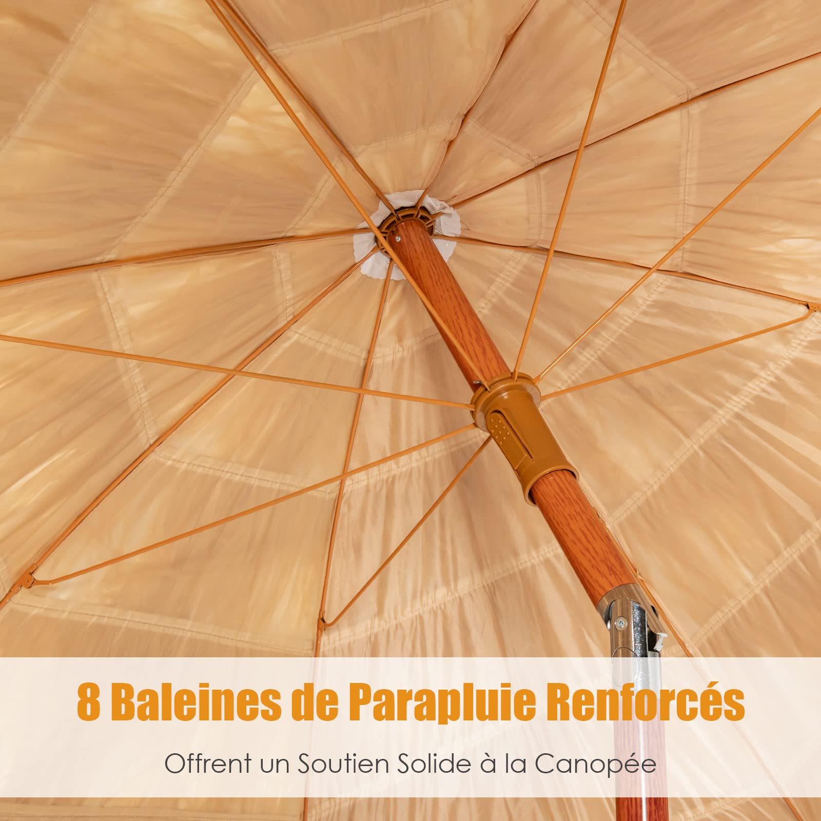 RELAX4LIFE Parasol Plage Hawaïen Inclinable Φ2M en Paille Tropicale
