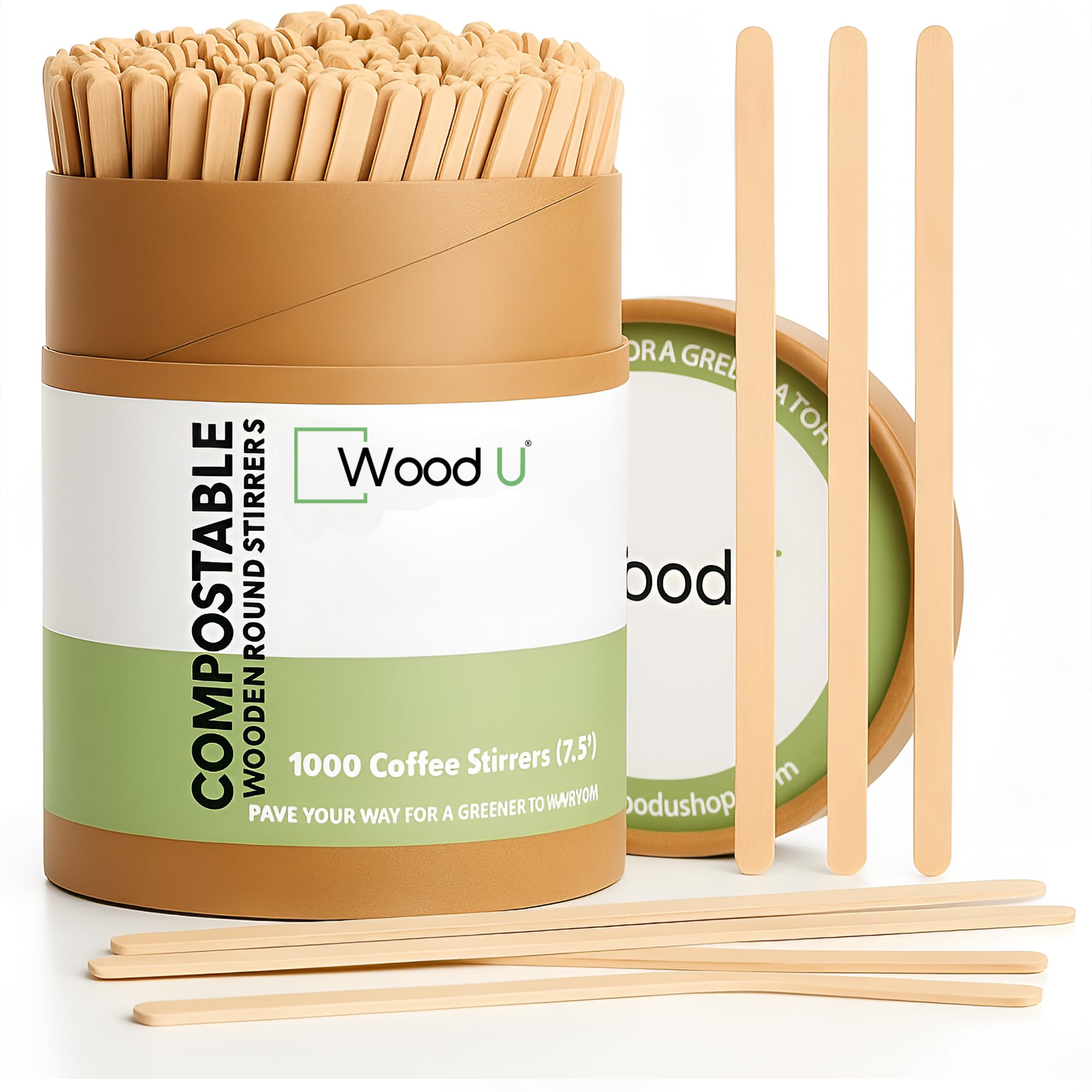 Wooden Coffee Stirrers 7.5" 1000 pcs - Birchwood Stir Sticks for Coffee, Cocktails and More
