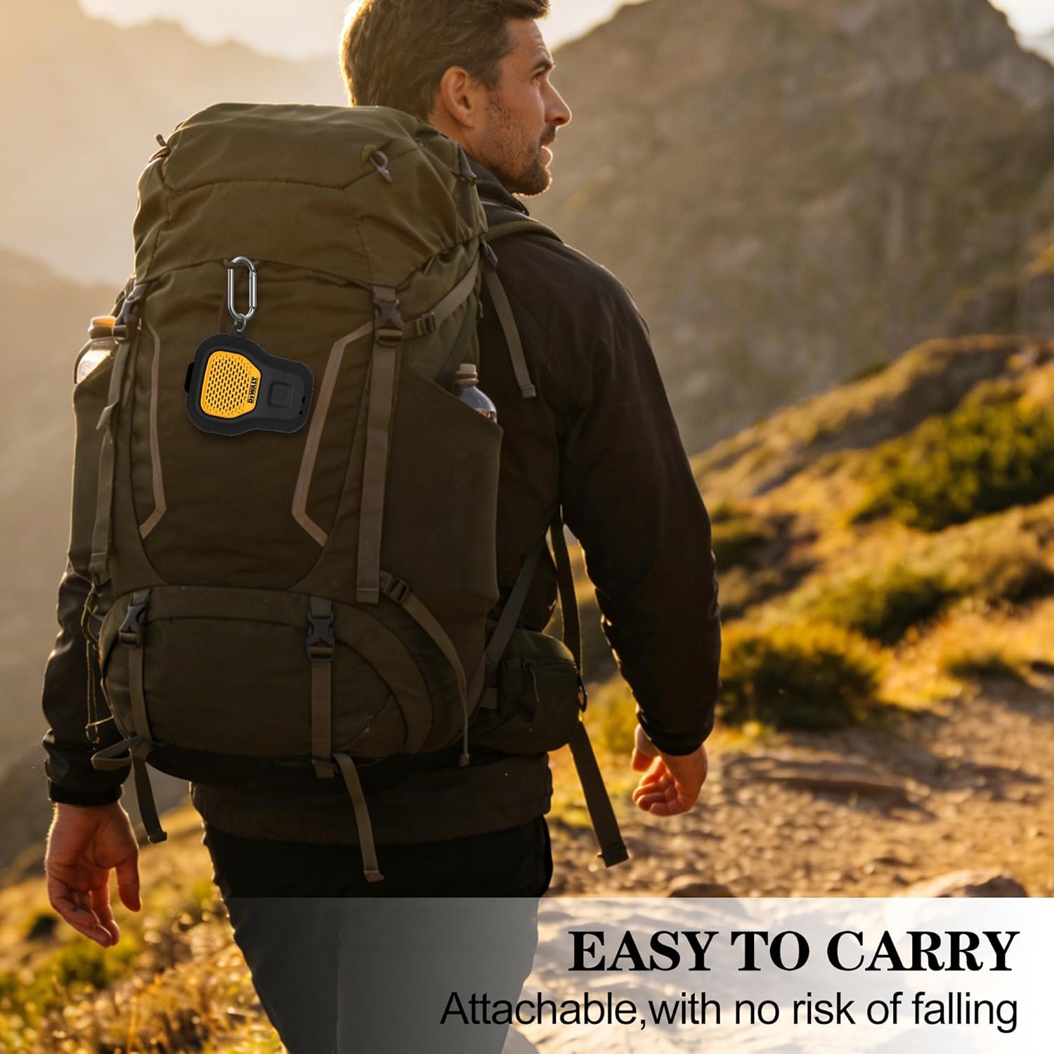 Silicone Case for DEWALT Wearable Bluetooth Speaker Case Cover, Small Lightweight Anti-Scratch Portable for Speaker Dewalt Case with Carabiner Accessories Set(Black) - Image 7