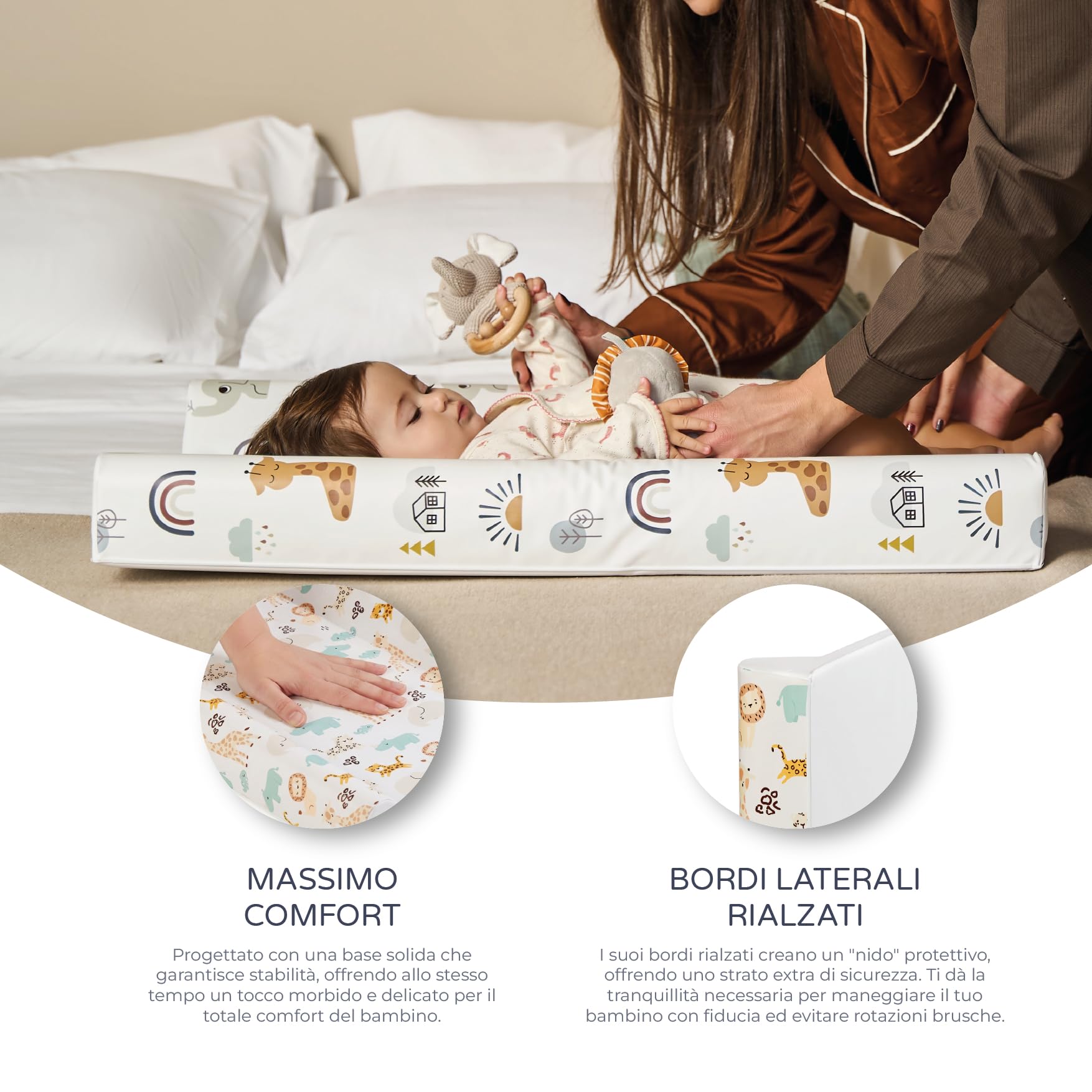 MS BabyWorld – Fasciatoio Flessibile per Neonati | Imbottito, Impermeabile e Portatile | Facile da Pulire, Compatto per Viaggi e Uso Quotidiano | In PVC | Morbido e Resistente