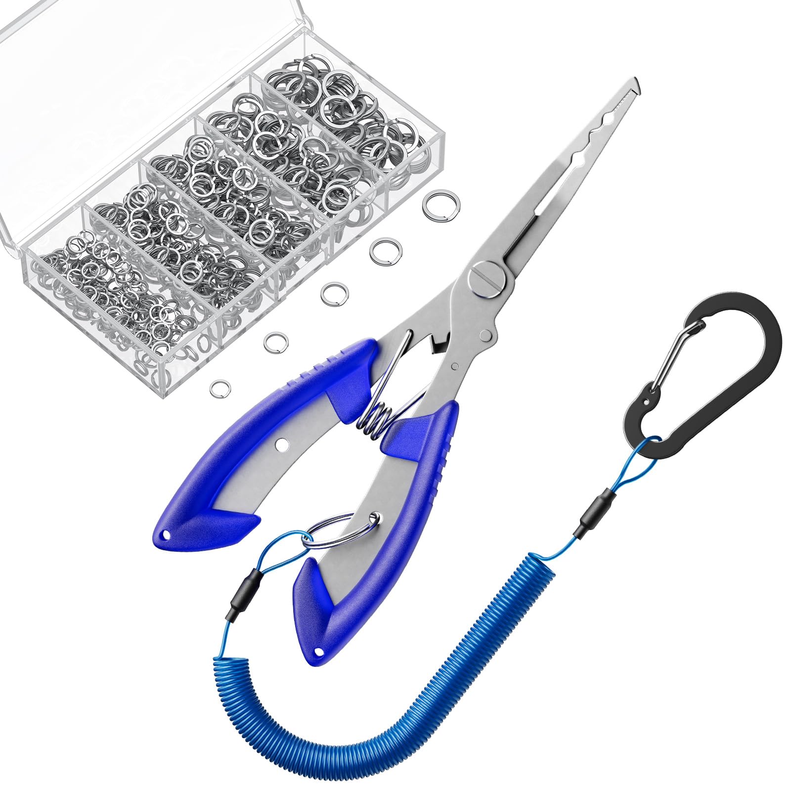 Pawfly 250 Pcs Split Rings and Split Ring Pliers Kit for Fishing
