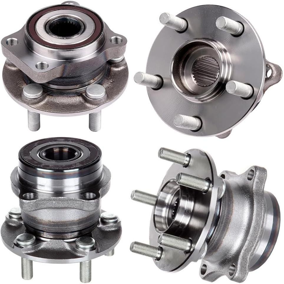 SCITOO 4pcs Front Right Rear Wheel Bearing Hub Assembly 513220 512401 fit for Subaru Forester 2009-2013, for Subaru Impreza 2008-2011, for Subaru Outback 2010-2014, for Subaru Legacy 2010-2014 5 Lugs