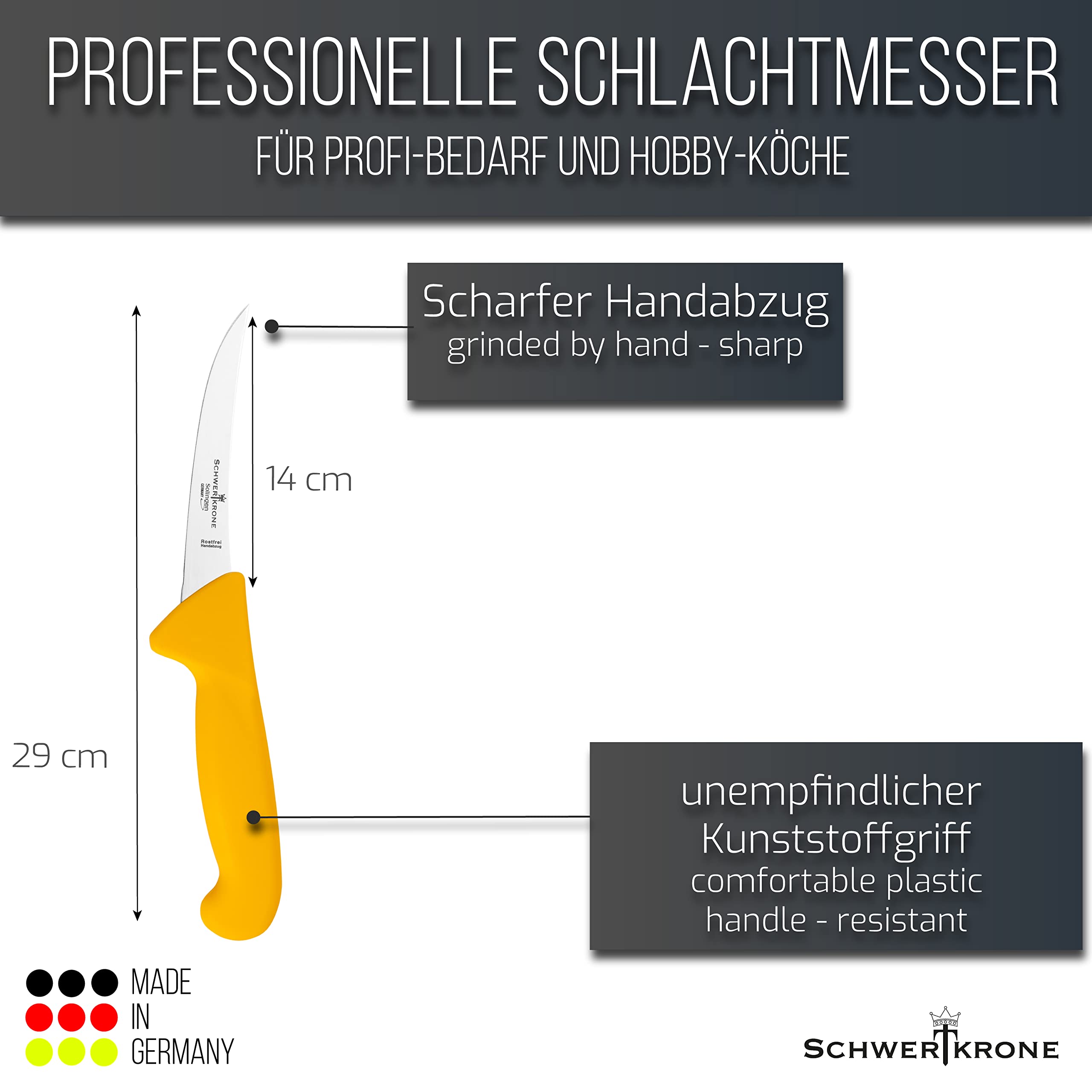 Schwertkrone Nóż rzeźniczy Ausbeinmesser 6'' Solingen - Stal szlachetna, polerowane ostrze, nierdzewne