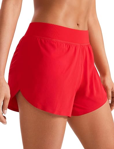 CRZ YOGA Mid Waisted Split Running Shorts 4"