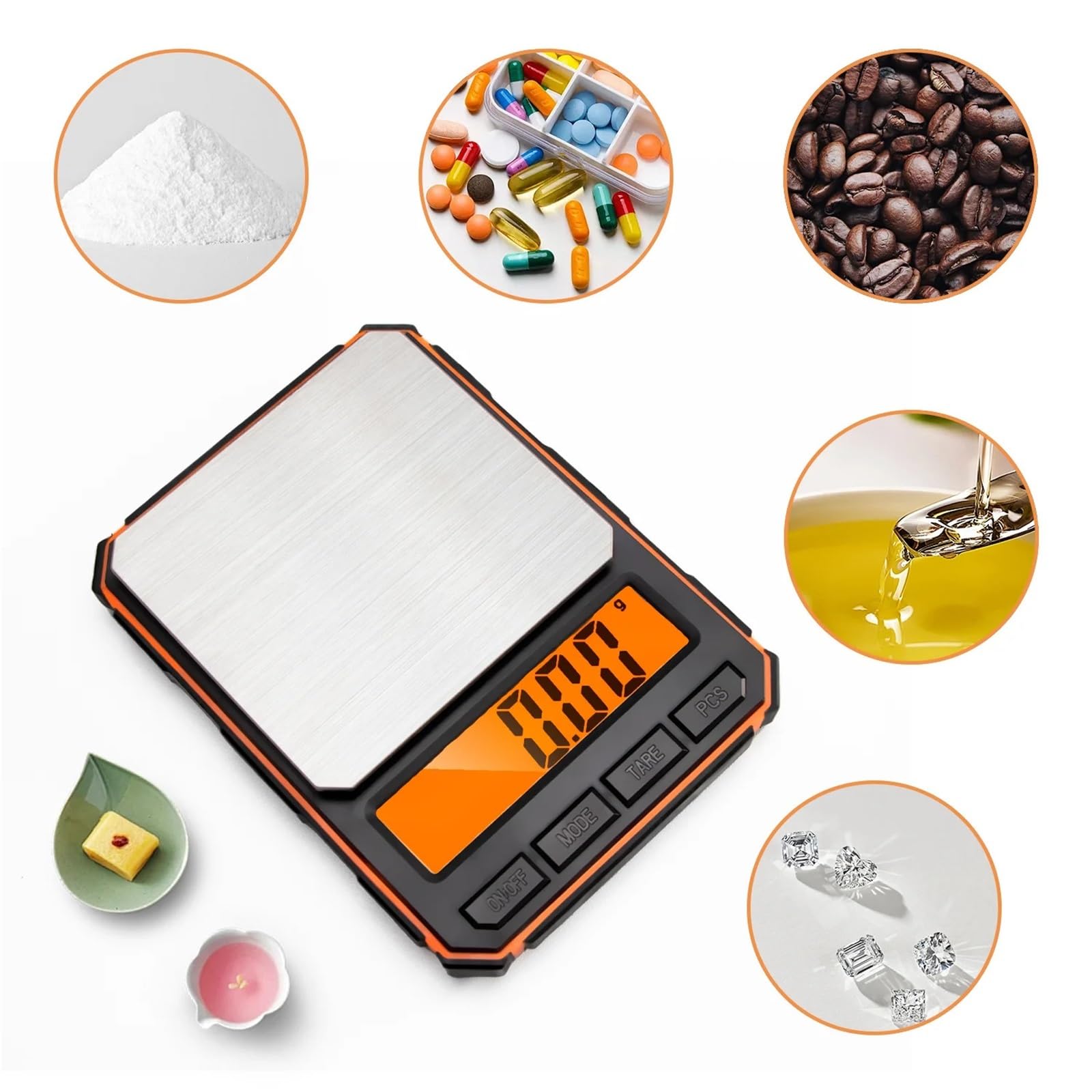 Balanza digital, Báscula de cocina eléctrica con pantalla digital de 500 g/0,01 g for pesar alimentos en la cocina.