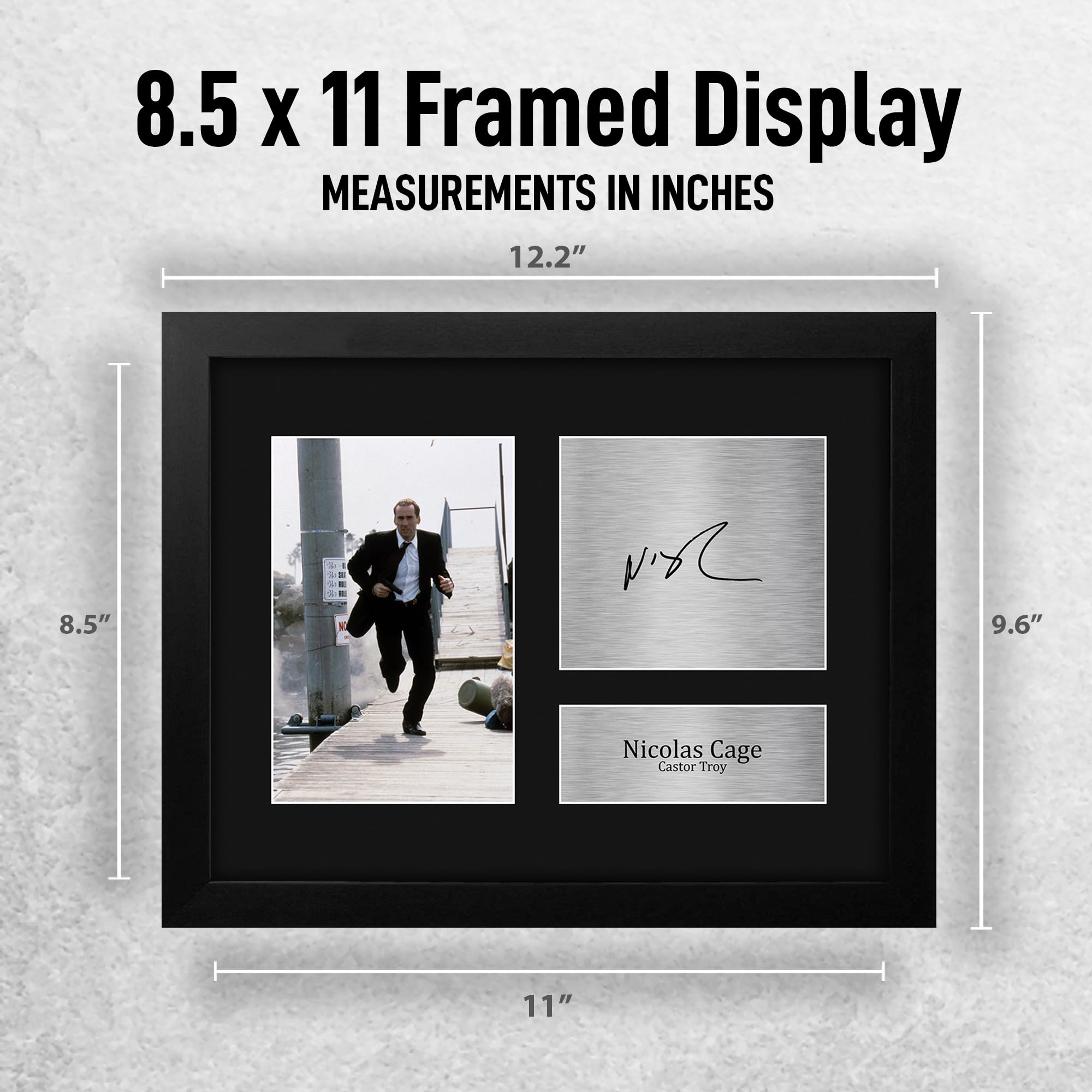 Nicolas Cage Con Air Framed Print — Autograph Style Display, US Letter Size, Movie Fan Gift