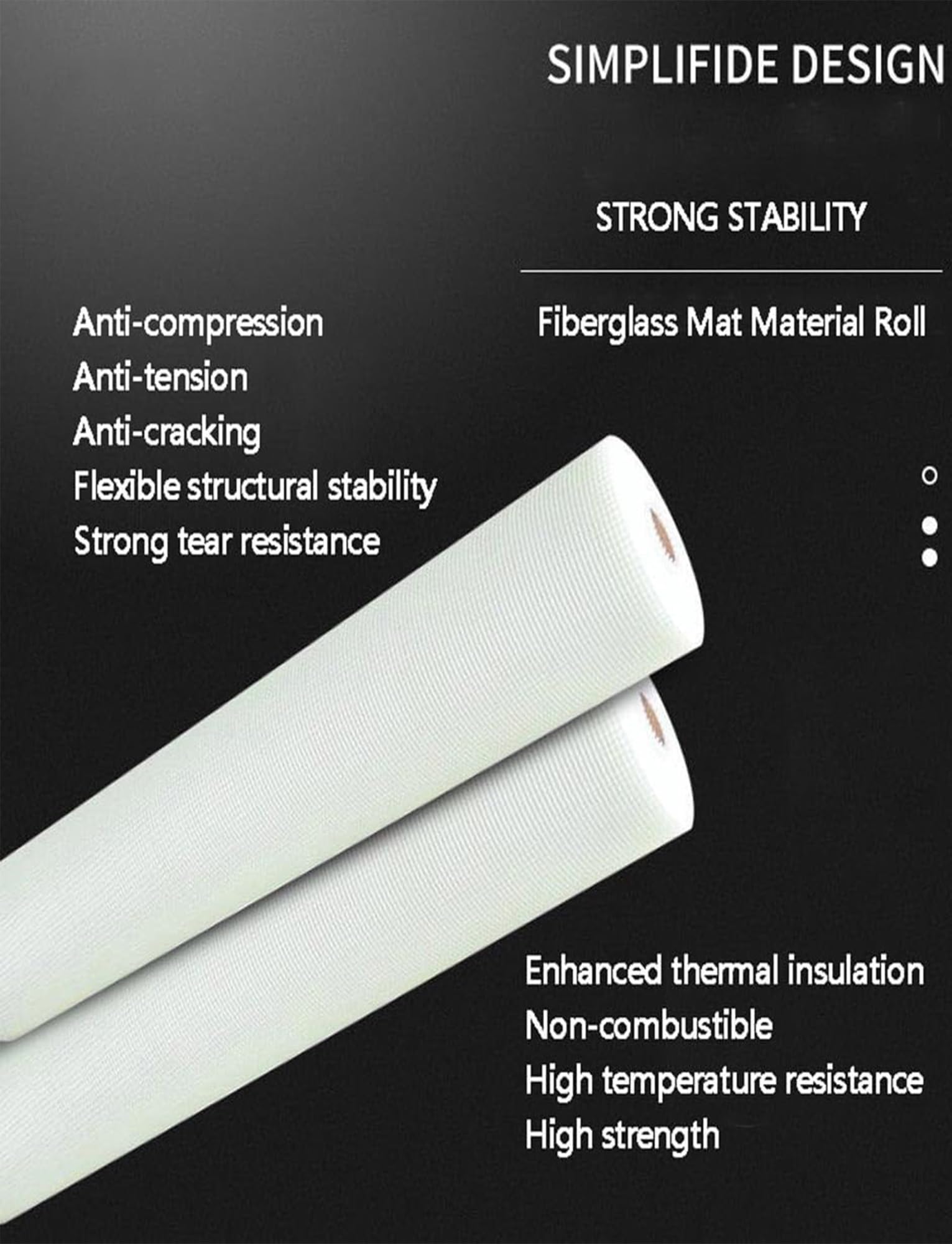 Rete in Fibra di Vetro Resistente agli Alcali per Intonaco e Facciate | Rotolo di Rinforzo Senza Adesivo per Stucco, Piastrelle, Gesso e Crepe, resistente alle crepe(100 meters,100g/m²Hole0.55cm)