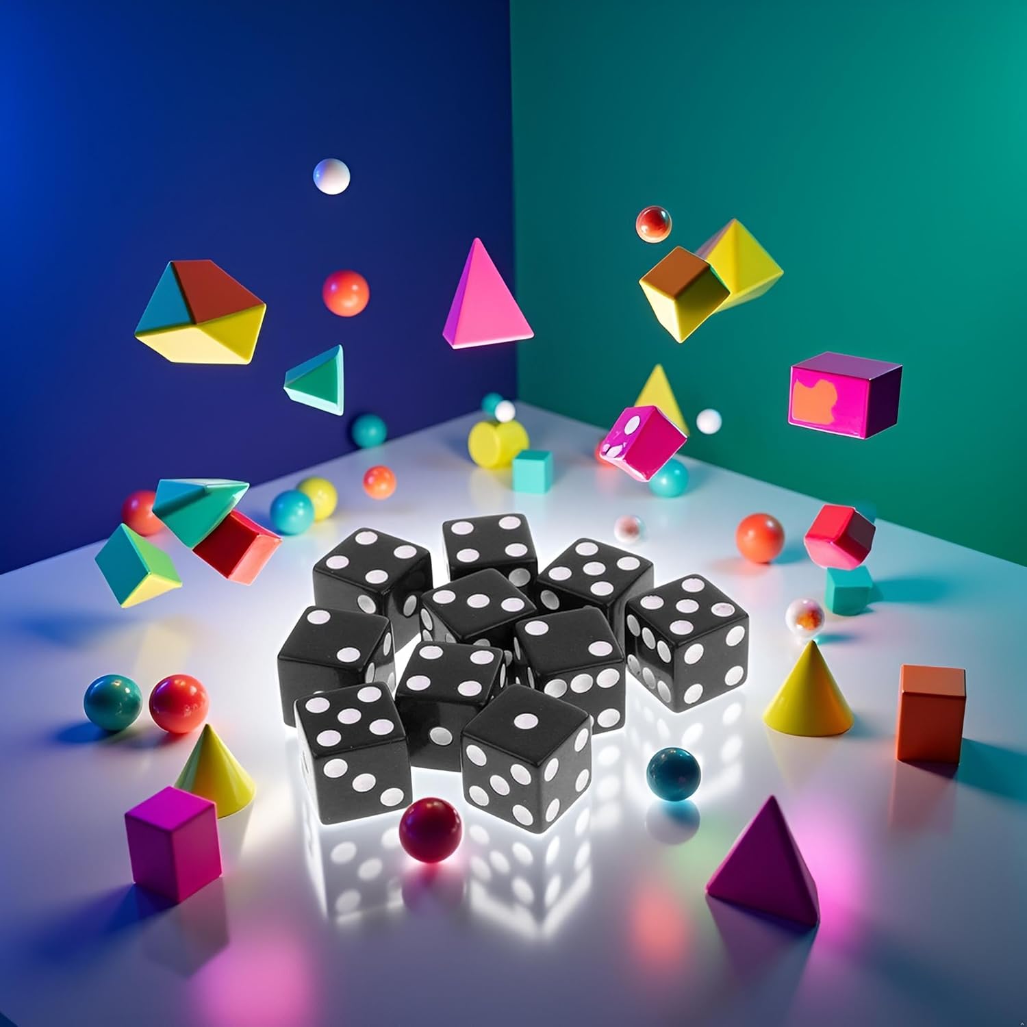 1Set Black of 10 6-Sided Numbers Dices Dice Game Tools Design，Standard Game Dice，Dice and Accessories