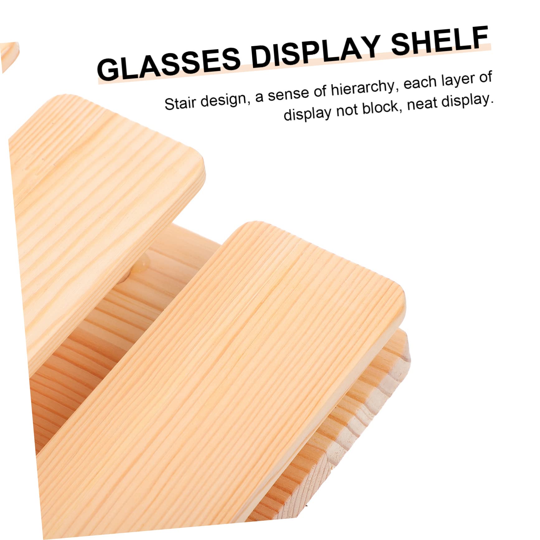 PRETYZOOM 1pc Glasses Display Shelf Sunglasses Display Stand Wooden Holder Sunglasses Holder