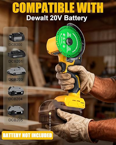 Miniatura 2 de Ecarke Herramienta de corte inalámbrica compatible con batería DeWalt de 20 V, motor sin escobillas de sierra circular de 4 pulgadas con cuchillas,